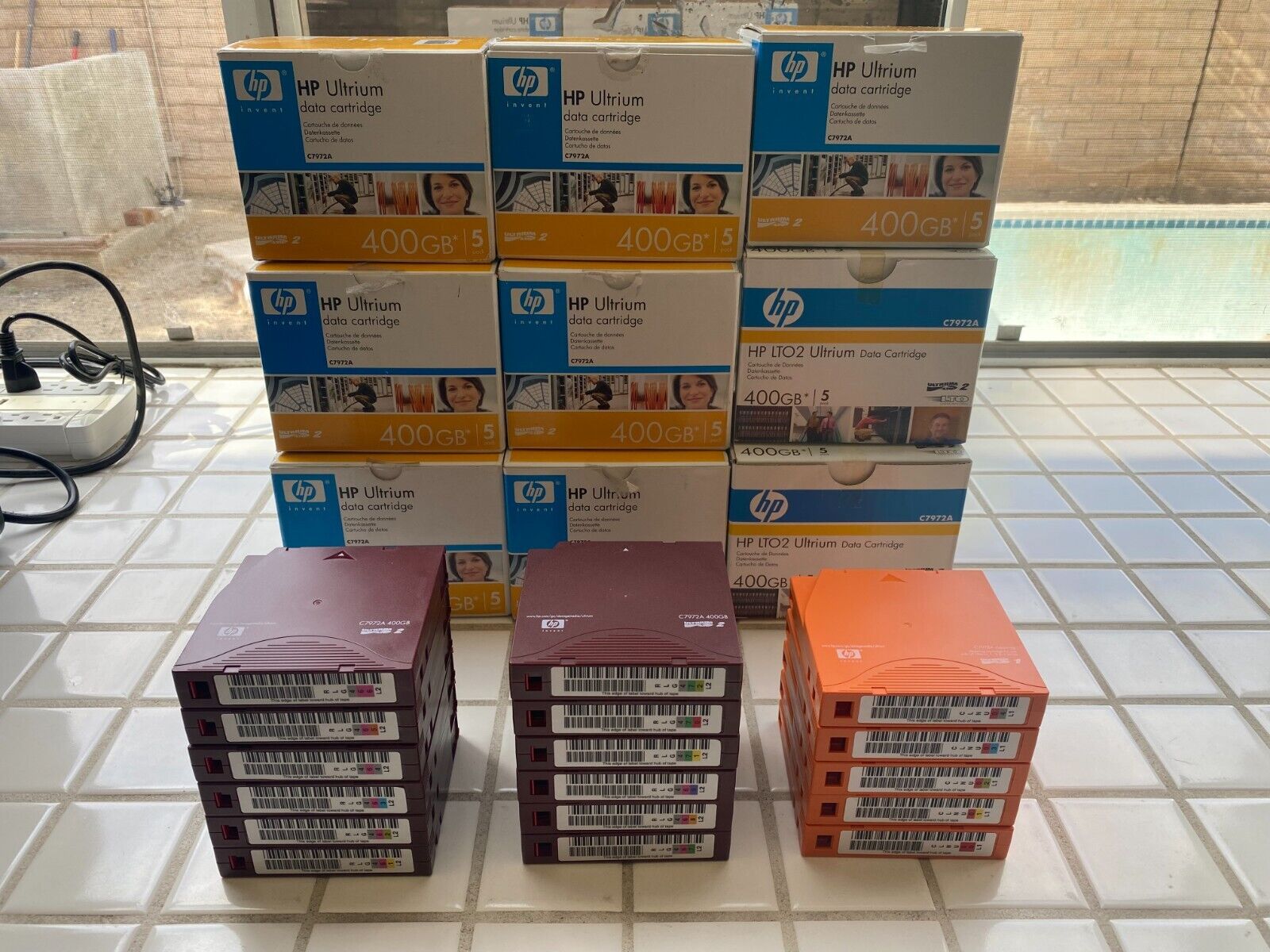 57 HP LTO 2 Ultrium Data Cartridges 400GB C7972A + 5 HP 7978A Cleaning Cart\'s
