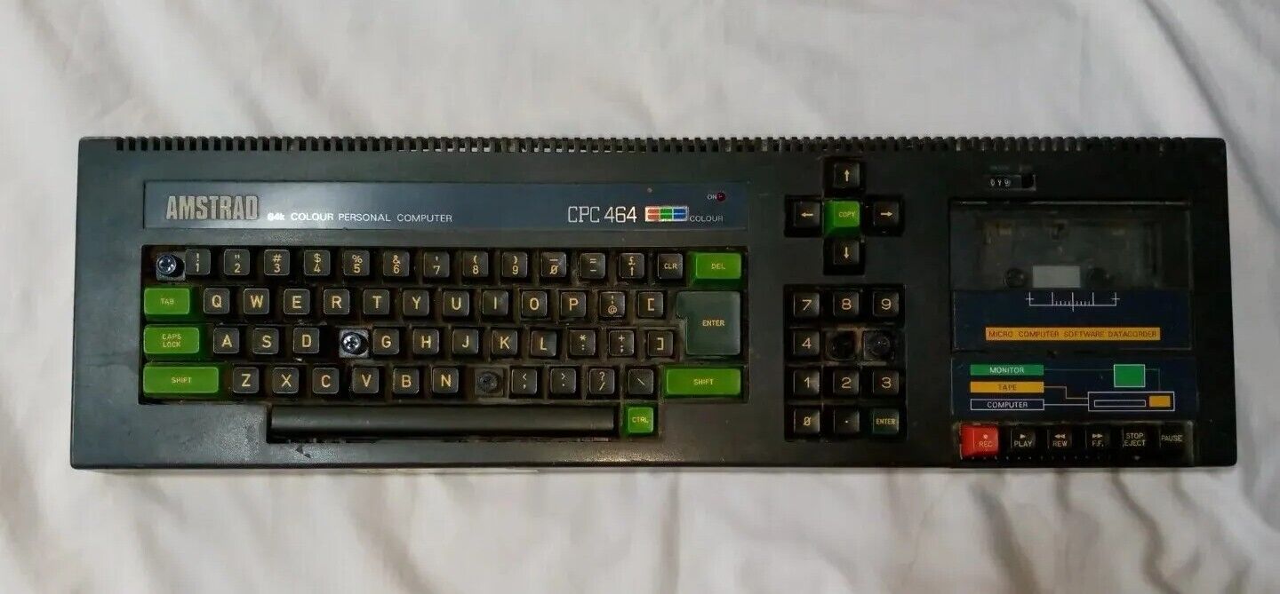 Vintage Amstrad CPC 464, 64K Colour Personal  Computer, untested parts/repair