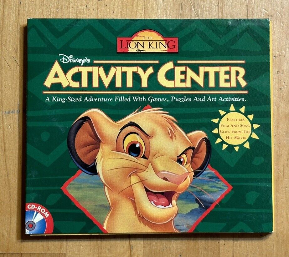 PC/MAC DISNEY'S THE LION KING ACTIVITY CENTER 1995 Vintage Used CD-ROM