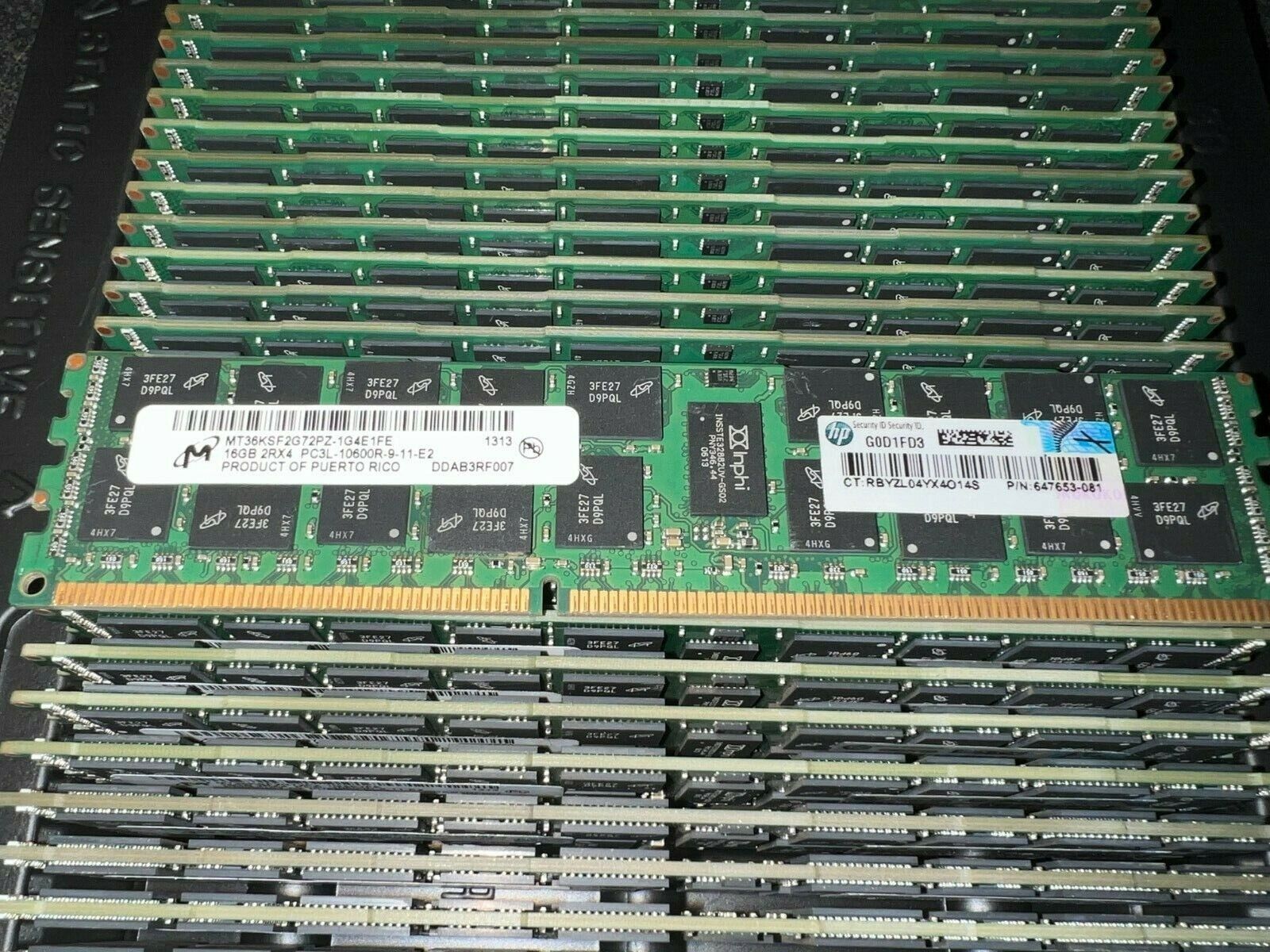 32Gb( 2x16GB) HP 664692-001 647653-081 PC3L-10600R DDR3-1333 RDIMM Memory