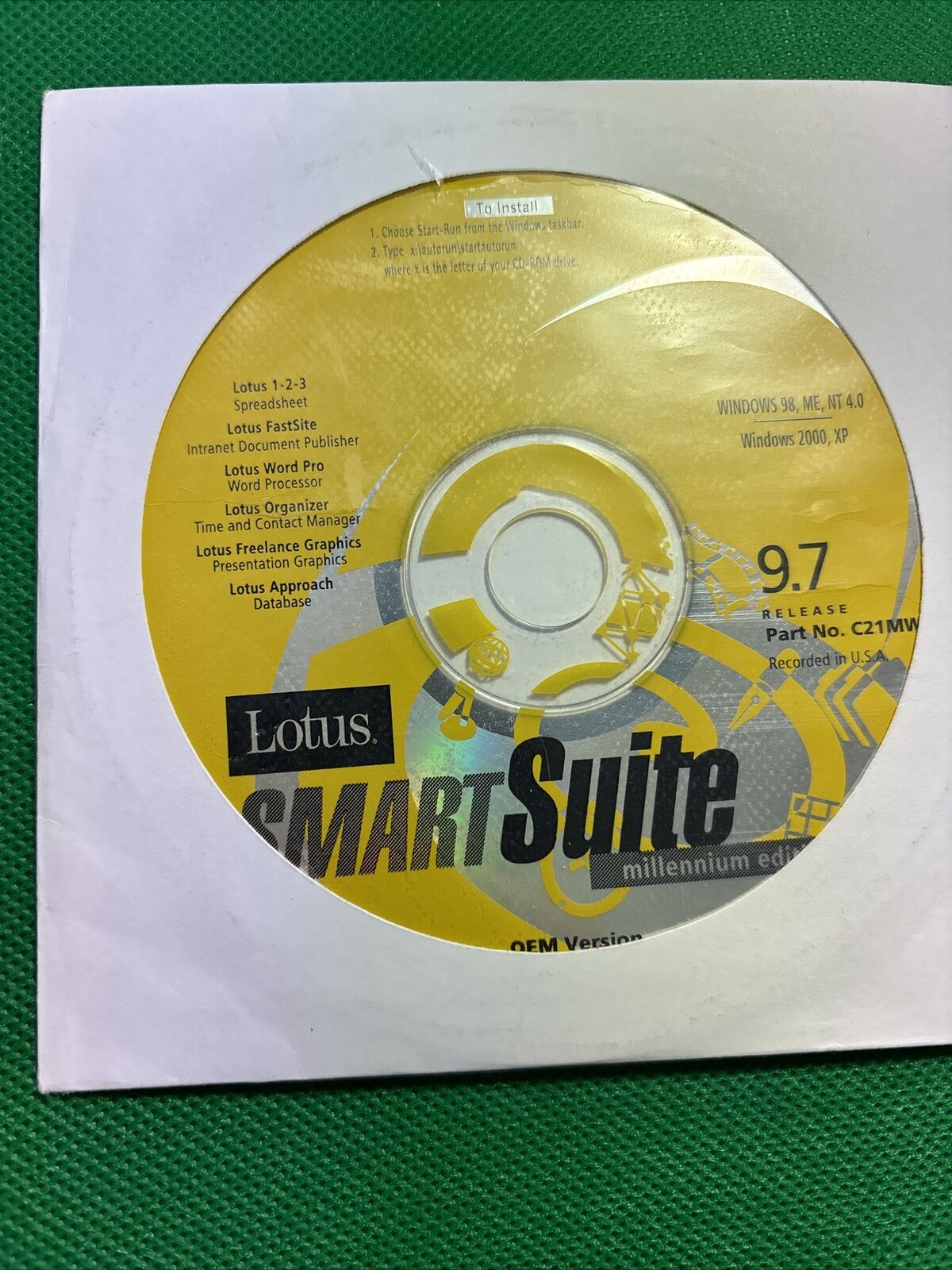 Lotus SmartSuite 9.7 PC CD 1-2-3 spreadsheet database word processor graphics M7