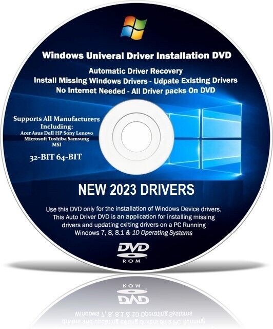 Latest 2023 Windows driver repair DVD PC/Laptop missing drivers XP Vista 7 8 10
