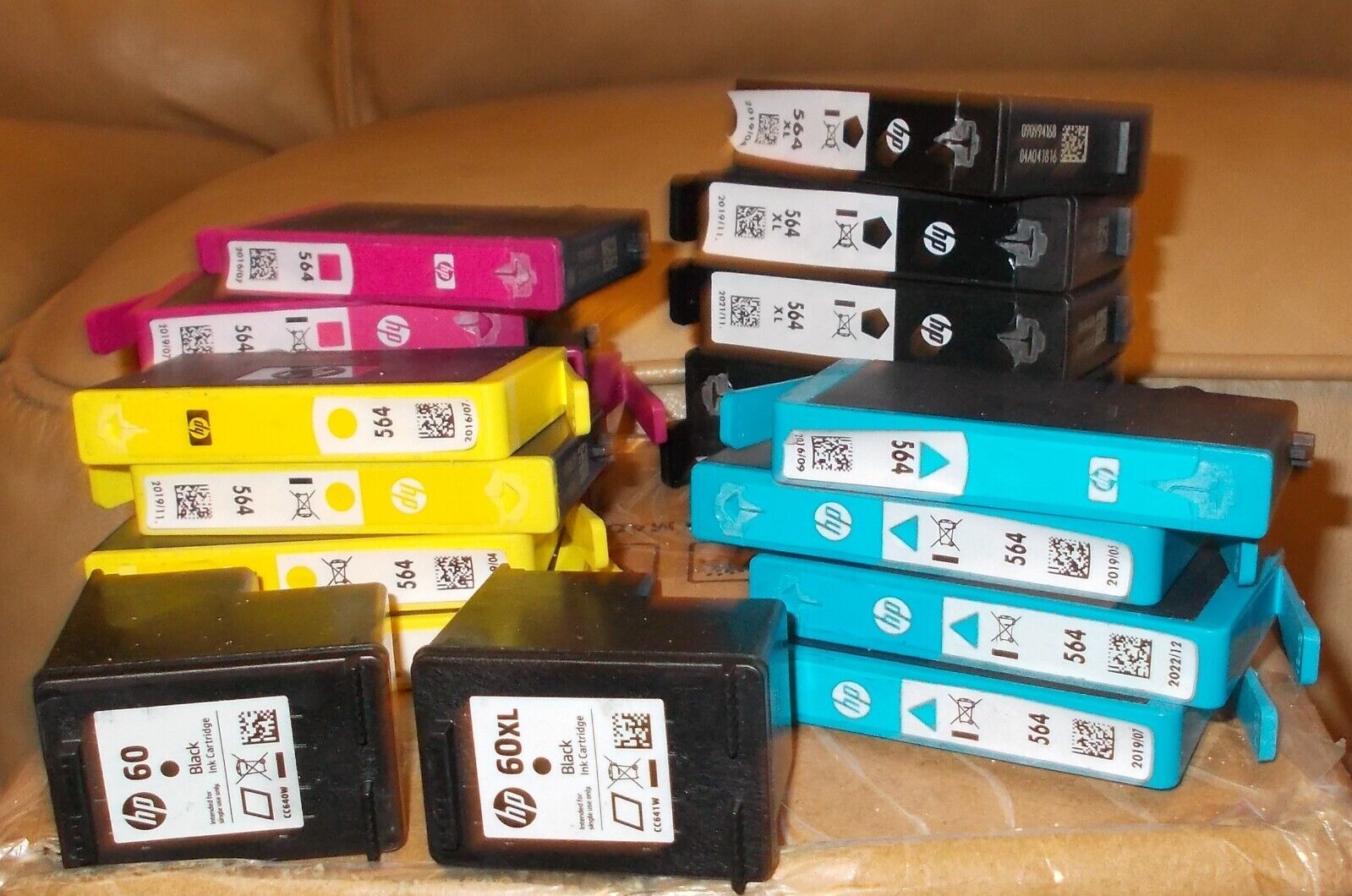 20 Genuine HP Empty Ink Carthages, Black, Yellow, Cyan and Magenta
