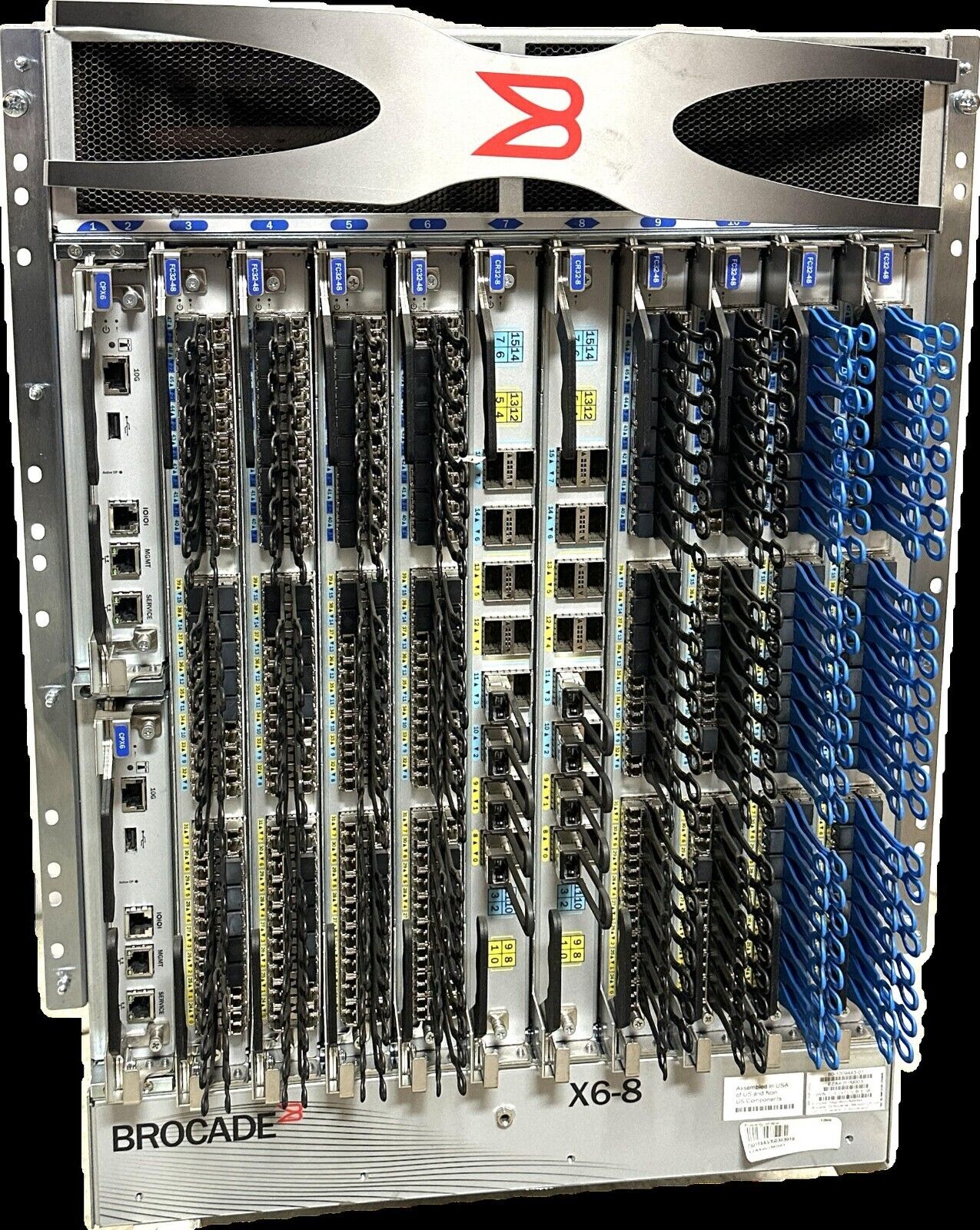 Brocade X6-8 8 Vertical Blade Slots Gen6 Fibre Channel with 384 Populated 16 Gbp