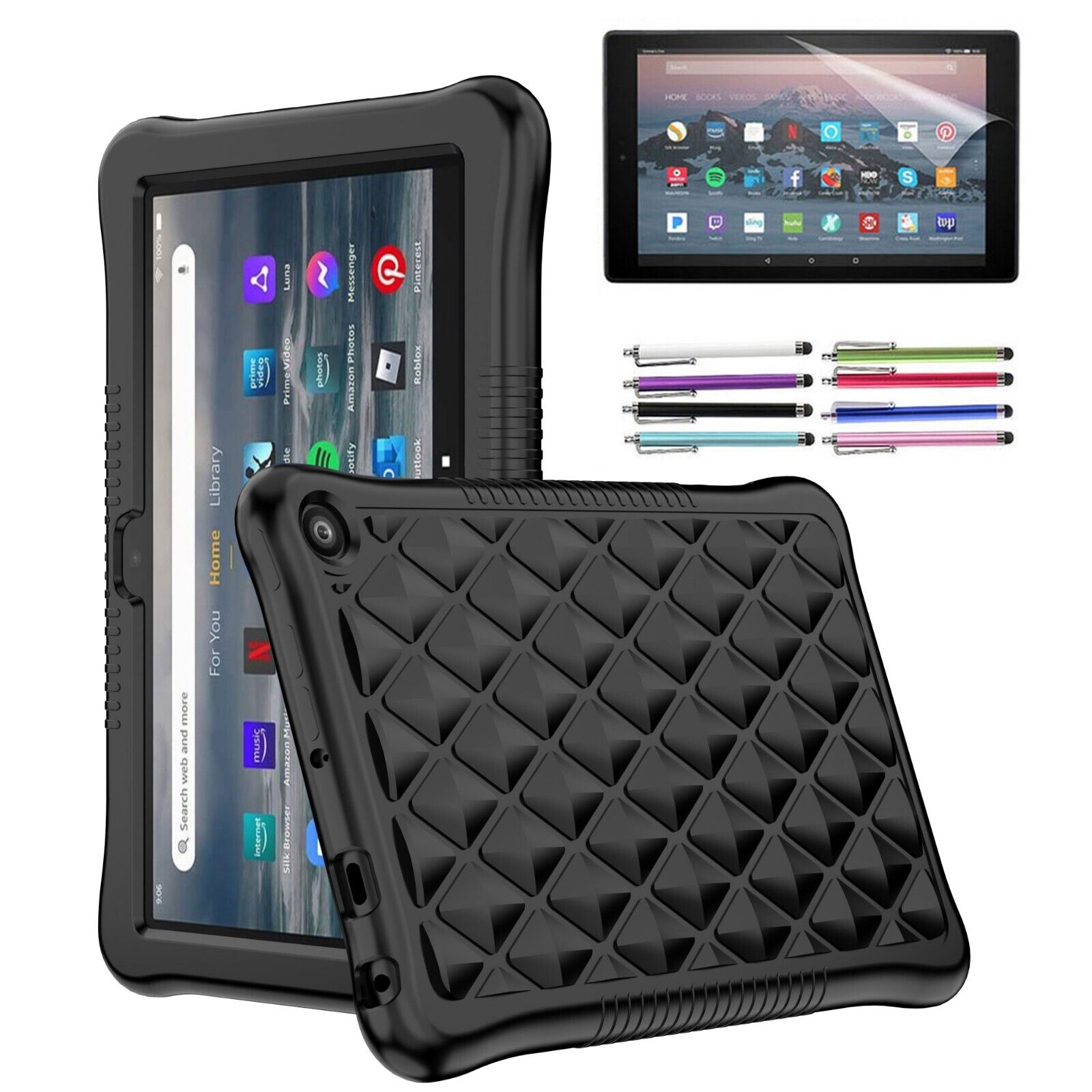 Amazon Fire HD 8 Plus Tablet Case 12th Generation 2022 Release Shockproof Rubber