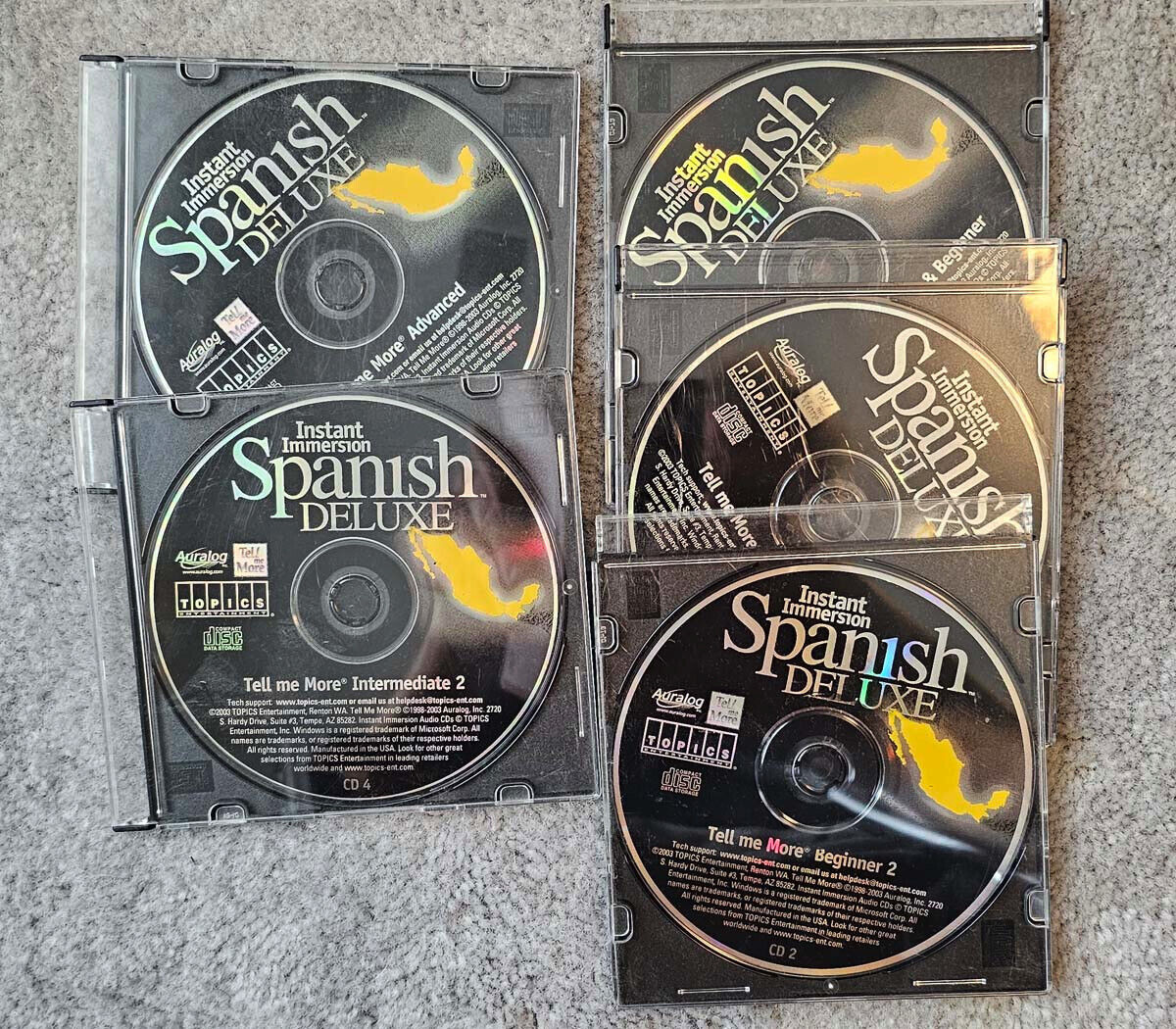 Instant Immersion Spanish Deluxe 5 PC CD-ROMs. Never used, in CD holders.
