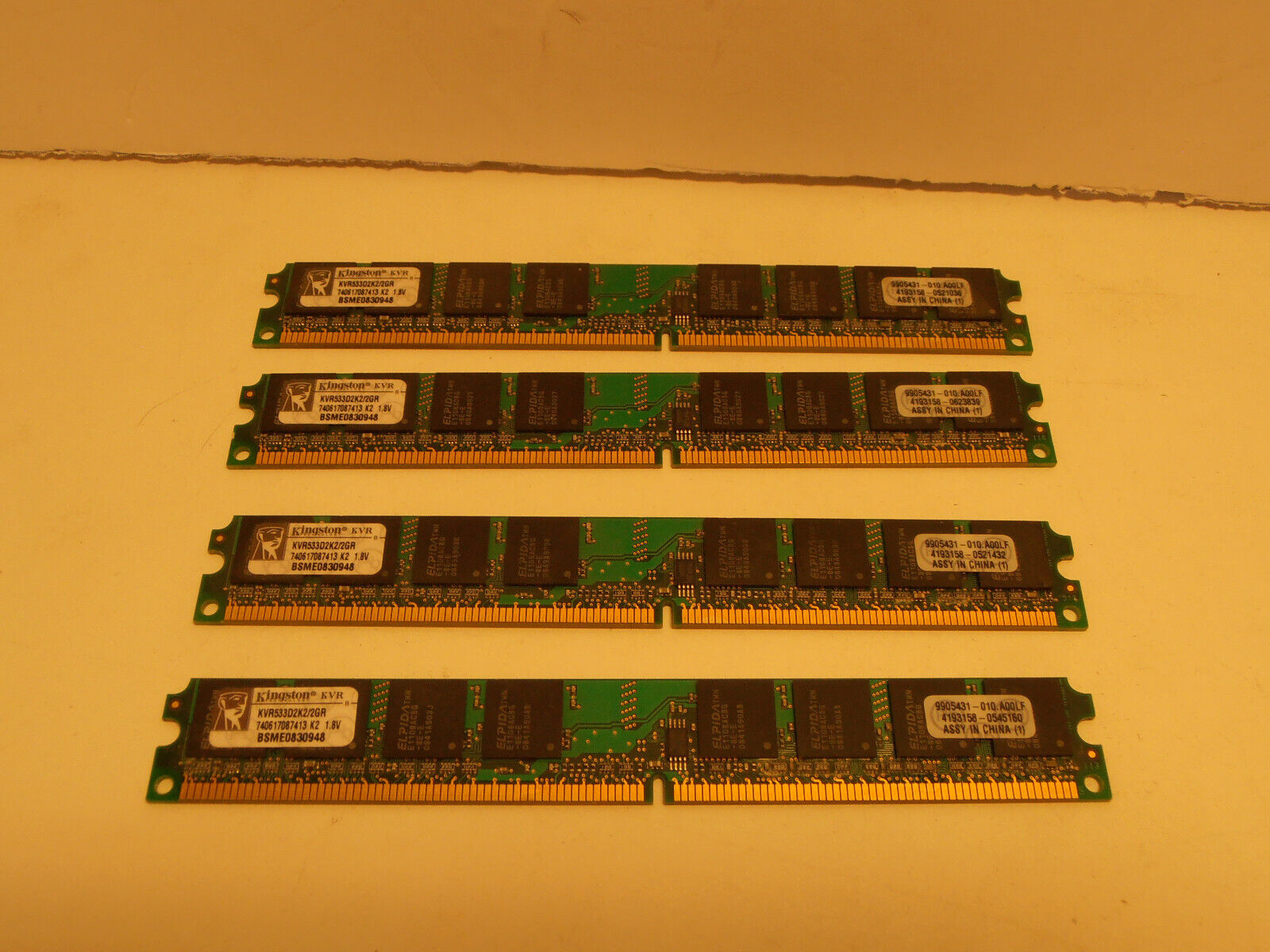 Kingston KVR533D2K2/2GR 240 Pin DIMM Memory Lot of 4