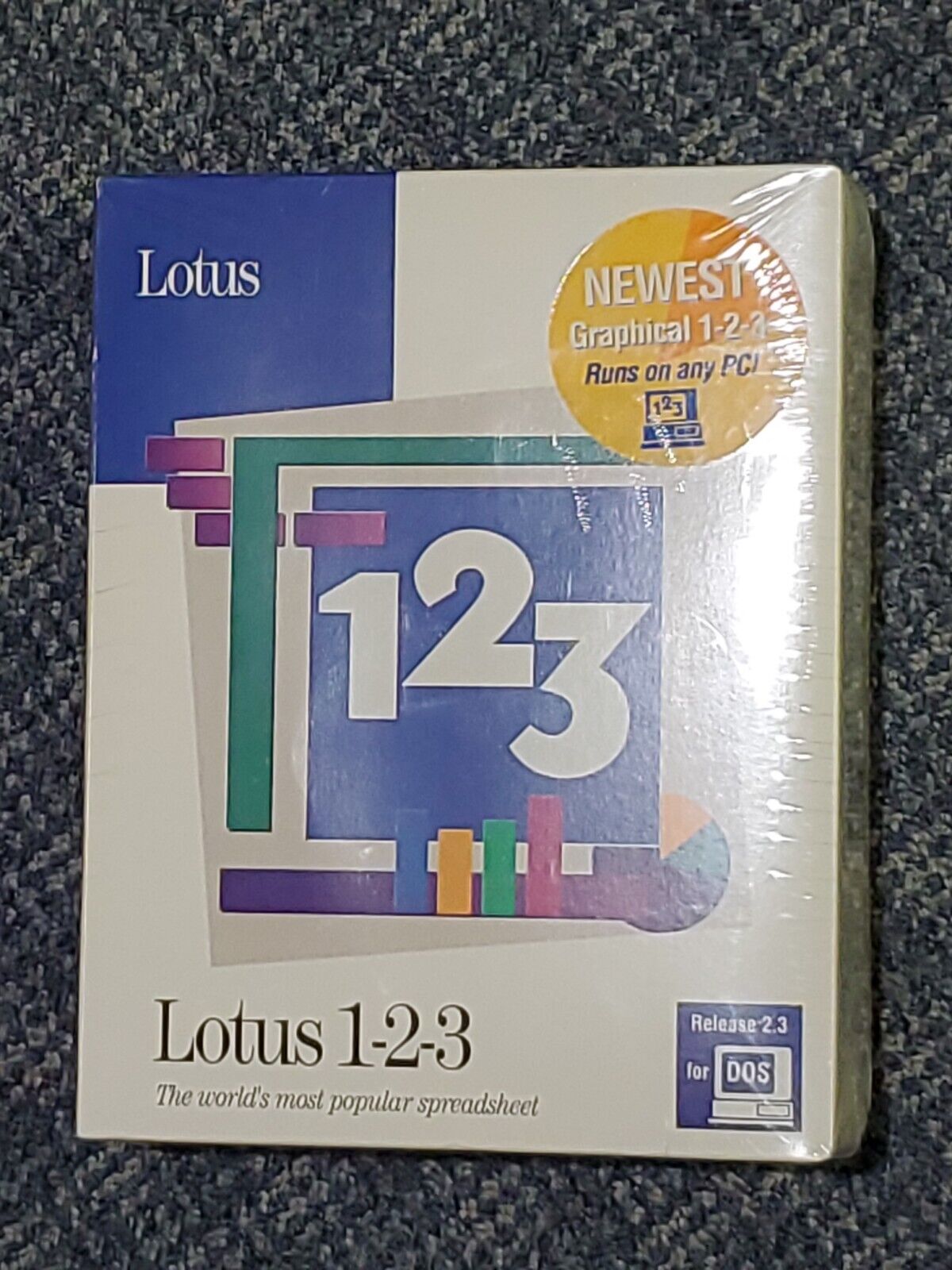 Lotus 123 Spreadsheet Software DOS Version 2.3 Retail Sealed Box 3.5 Inch Disks