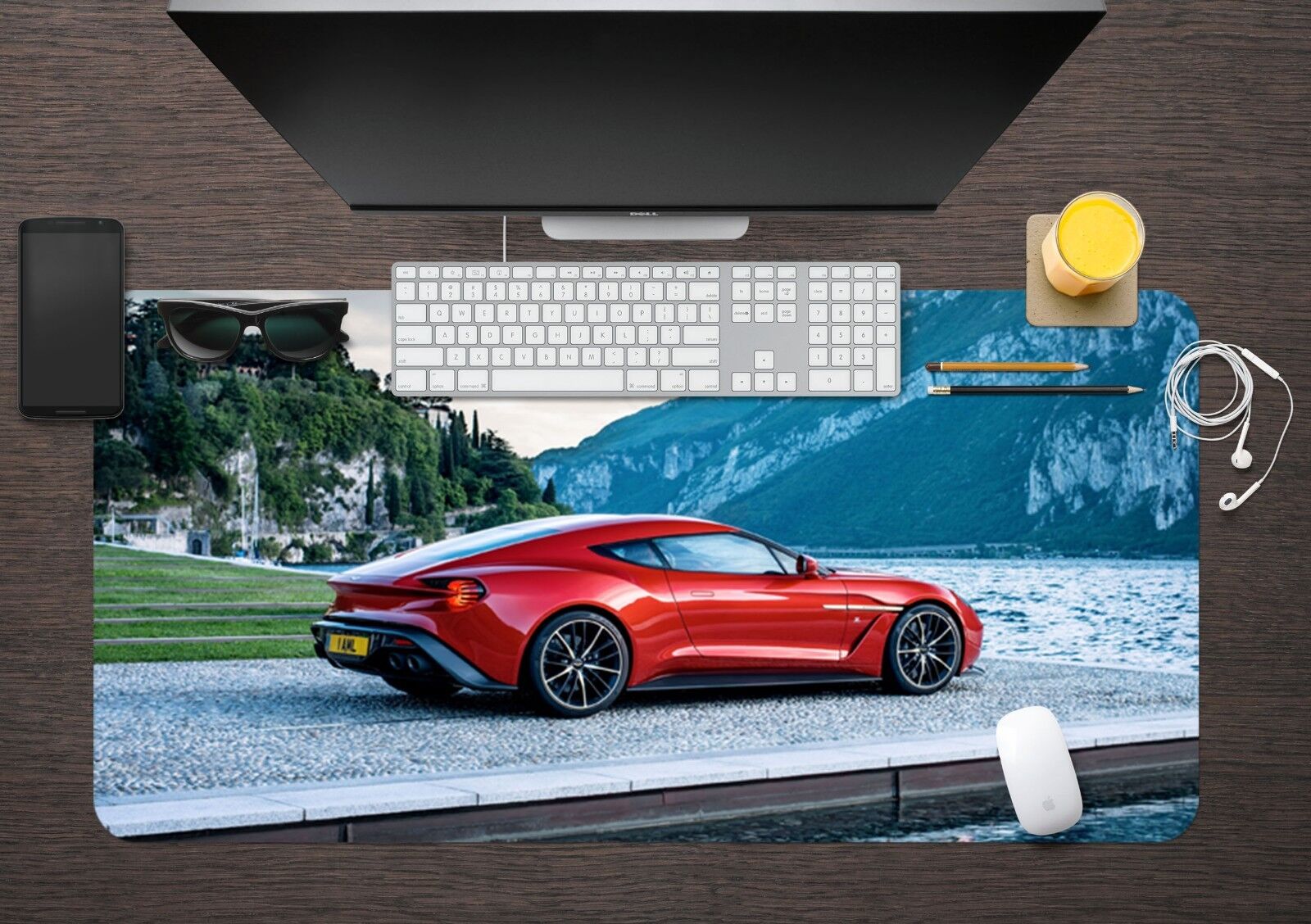 3D Luxury Sports Car 033 Non-slip Office Desk Mouse Mat Large Keyboard Pad Game