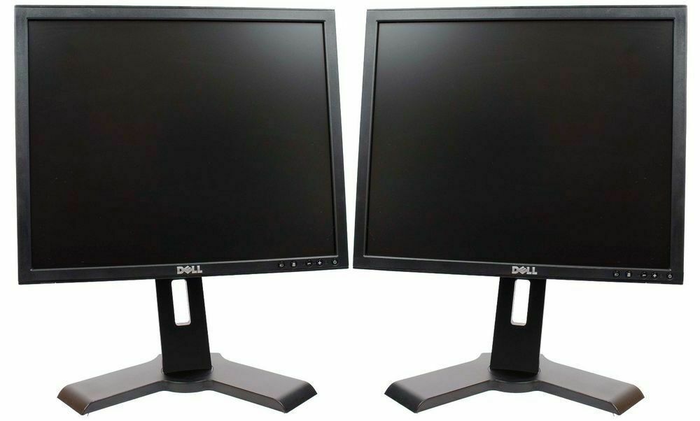 🔥Dual Dell UltraSharp 1707FP Black / Black 17-inch Gaming LCD Monitors W/USB 💯
