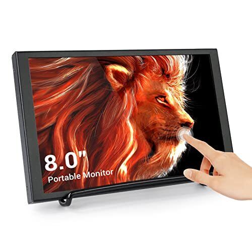 8 Inch Touchscreen Monitor Portable Screen HDMI-Compatible LCD Display 1280x8...
