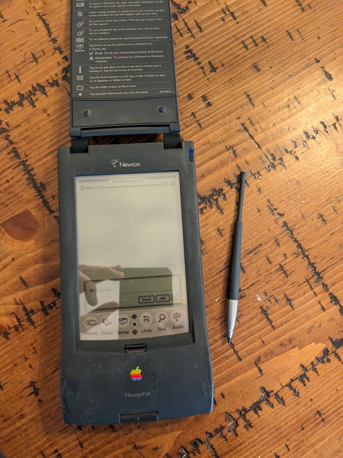 Vintage Apple Newton MessagePad 110 Works No Battery Cover R2