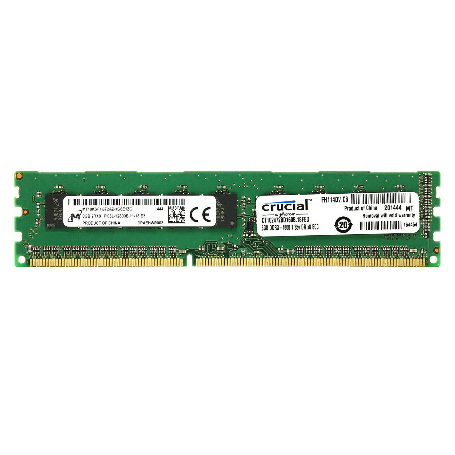 Crucial DDR3L 8GB ECC Unbuffered UDIMM PC3L-12800E 1600MHz 1.35V Memory LOT