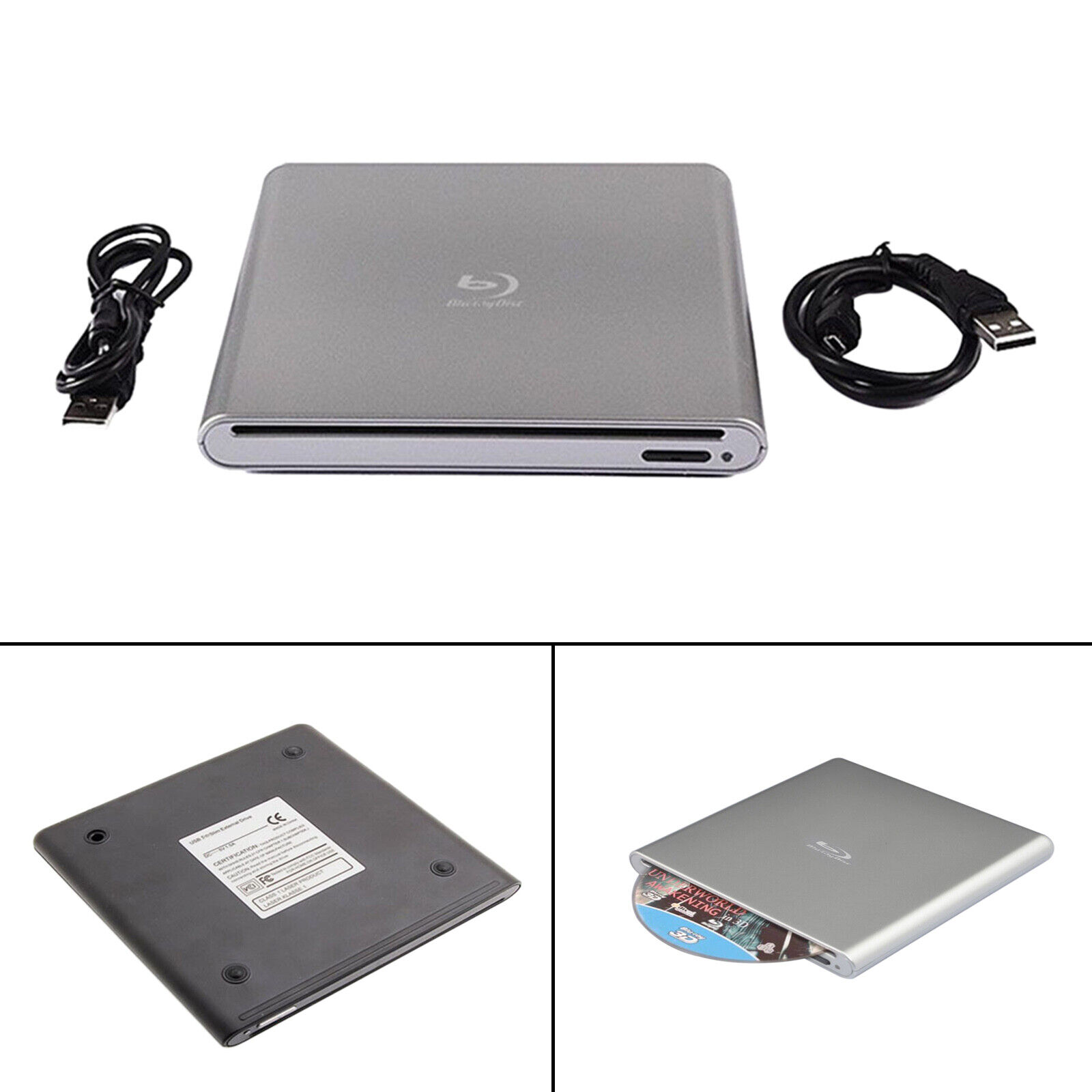 Genuine Bluray Burner External USB 3.0 Player DVD CD BD Recorder Cable Drive T5