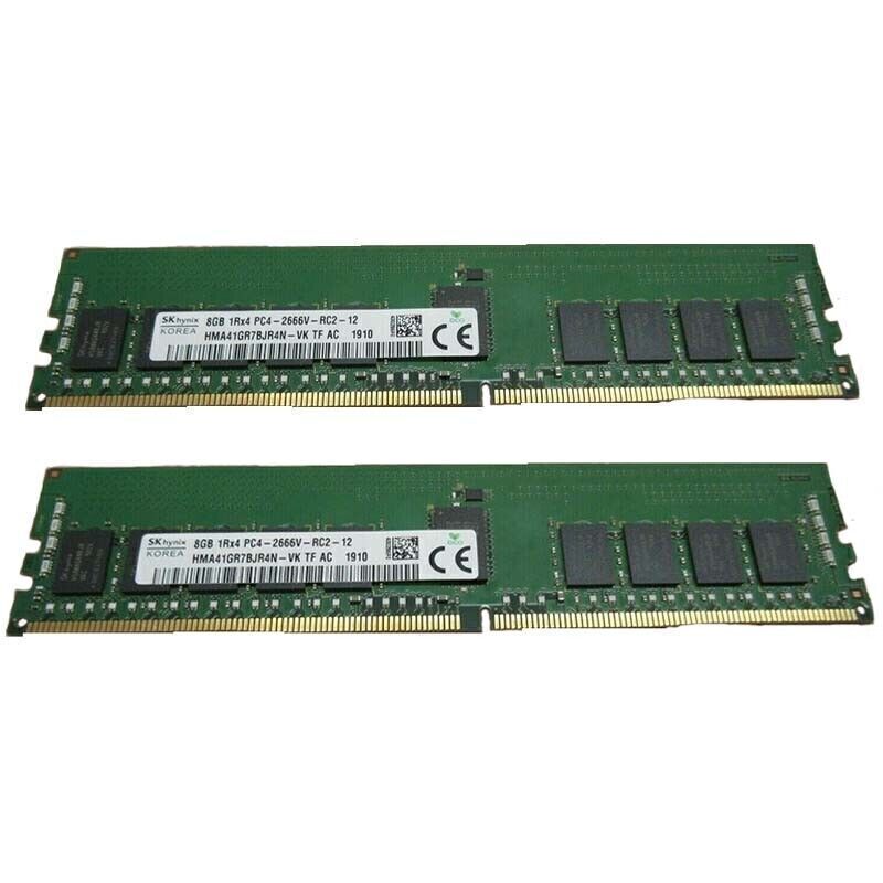 SK Hynix 2x8GB 1Rx4 PC4-2666V 21300MHz 288Pin RAM ECCRegistered Server Memory