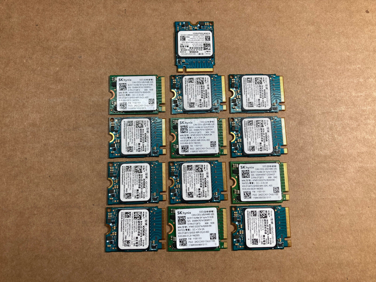 Lot of 13- 512GB NVMe 2230 Mixed