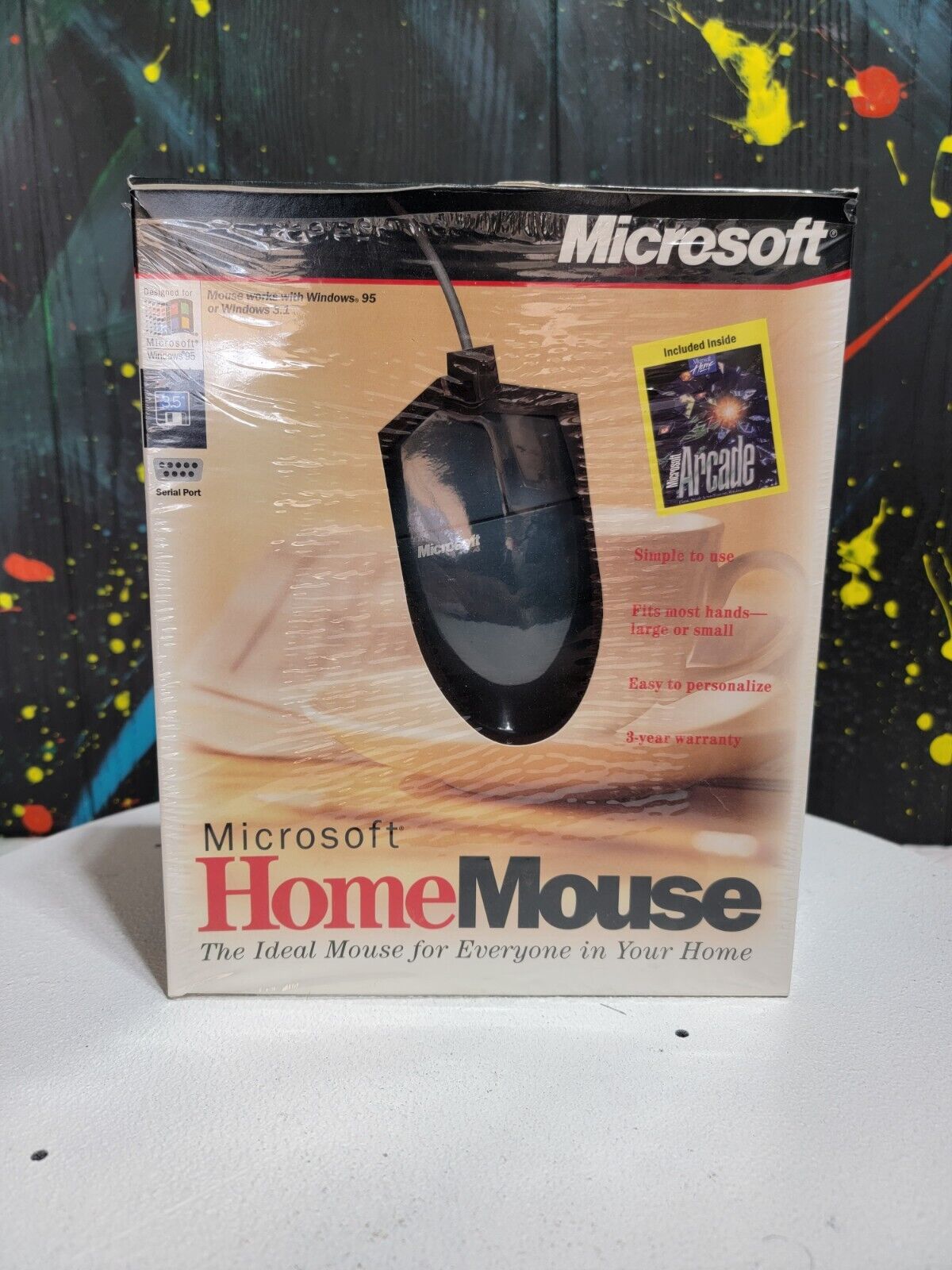 Vintage NEW Microsoft Home Mouse 9-Pin Serial Port Sealed In Box W/ Disk