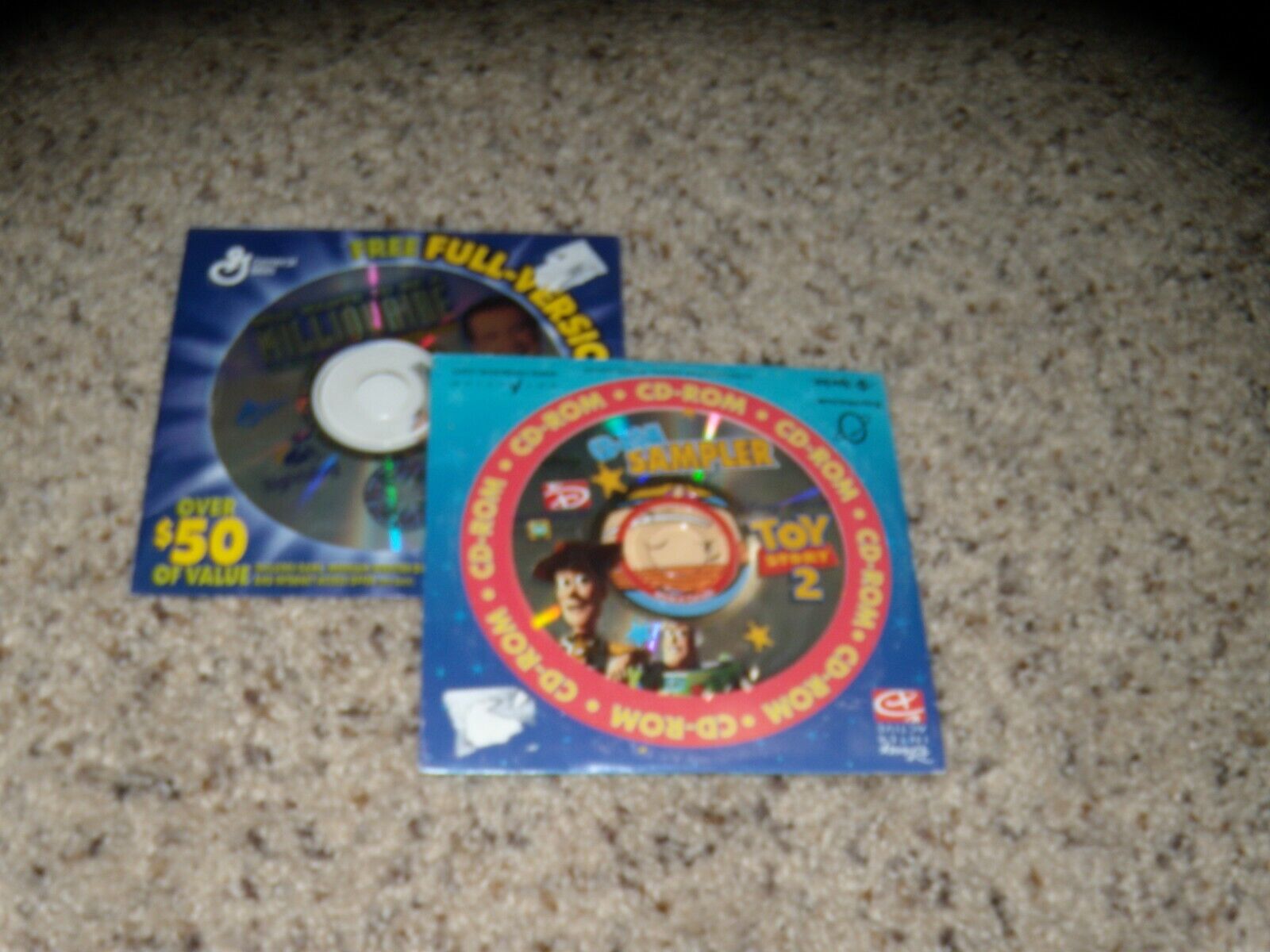 2 PC Games: Toy Story 2 CD-ROM Sampler and Who wants to be a Millionaire