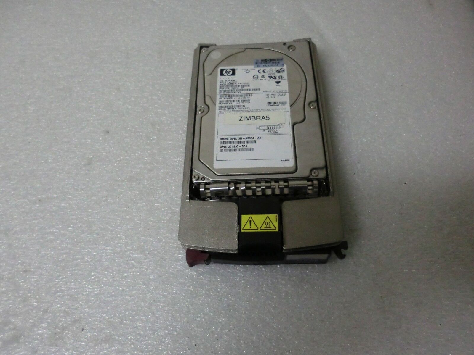 HP 72GB 73GB 10K SCSI Hard Drive 286712-005 BD07285A25 with Caddy / Tray