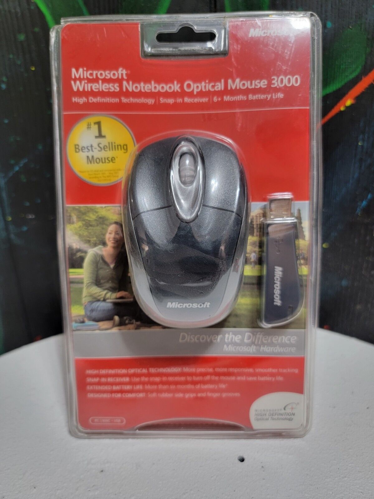 Microsoft Wireless Notebook Optical Mouse 3000 for PC & Mac Model 1056, 1051 New