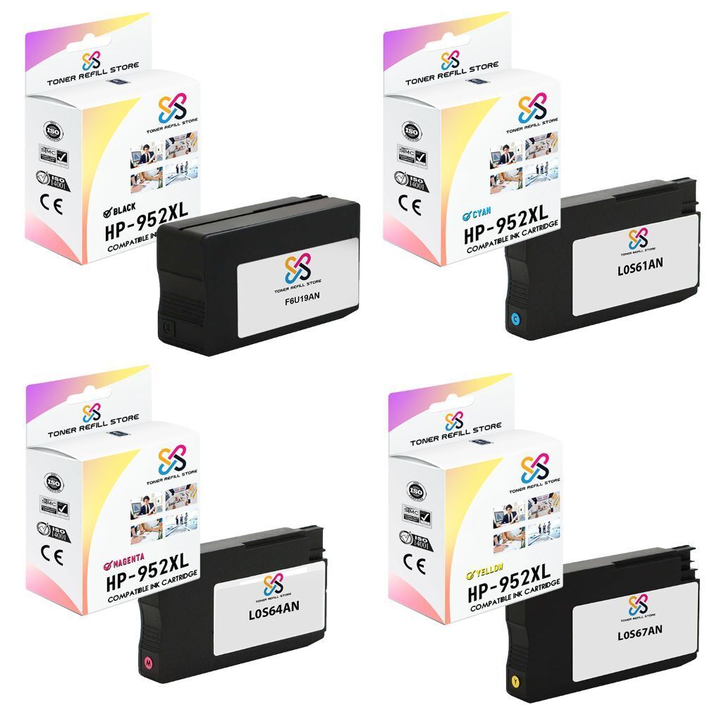 4PK TRS 952XL BCMY HY Compatible for HP OfficeJet 7740 8702 8715 Ink Cartridge