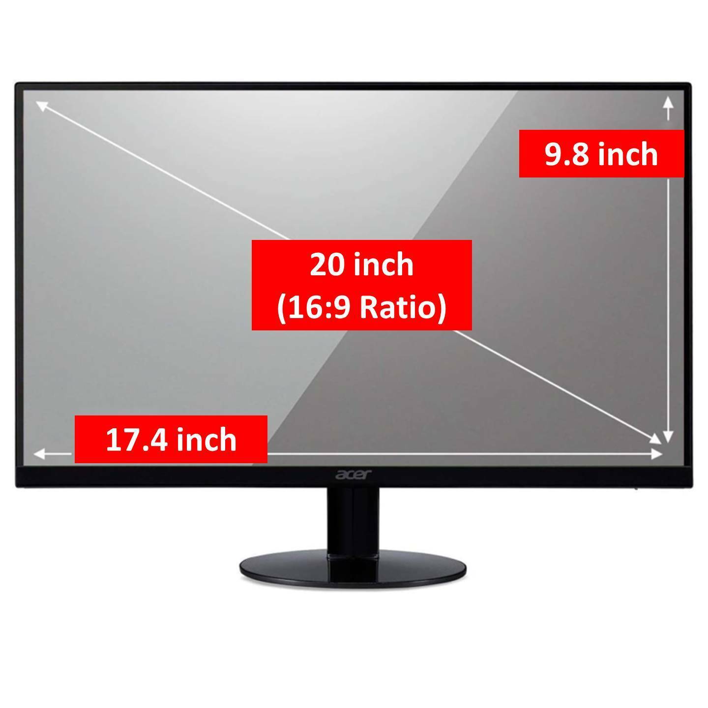 HD Clear Screen Protector Guard Shield For Desktop PC Computer Monitor (16:9)
