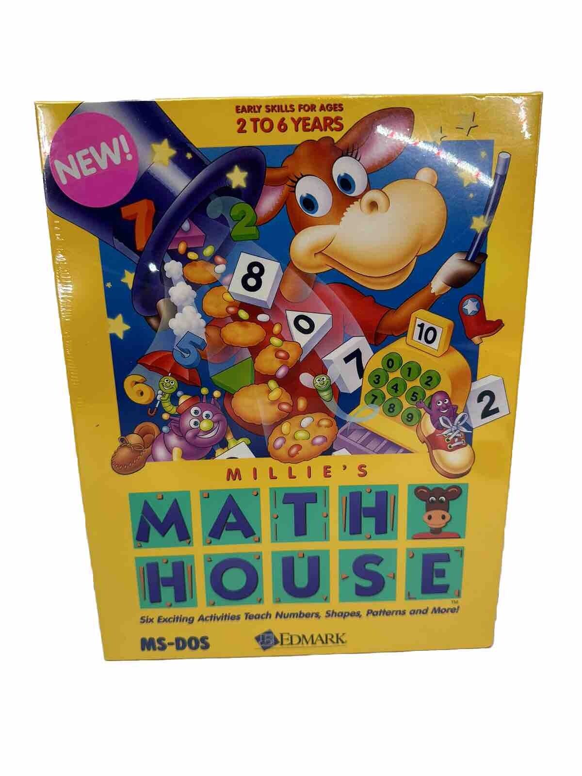 Vintage Millie's Math House Edmark 1992 MS DOS Floppy Brand New Sealed Box RARE