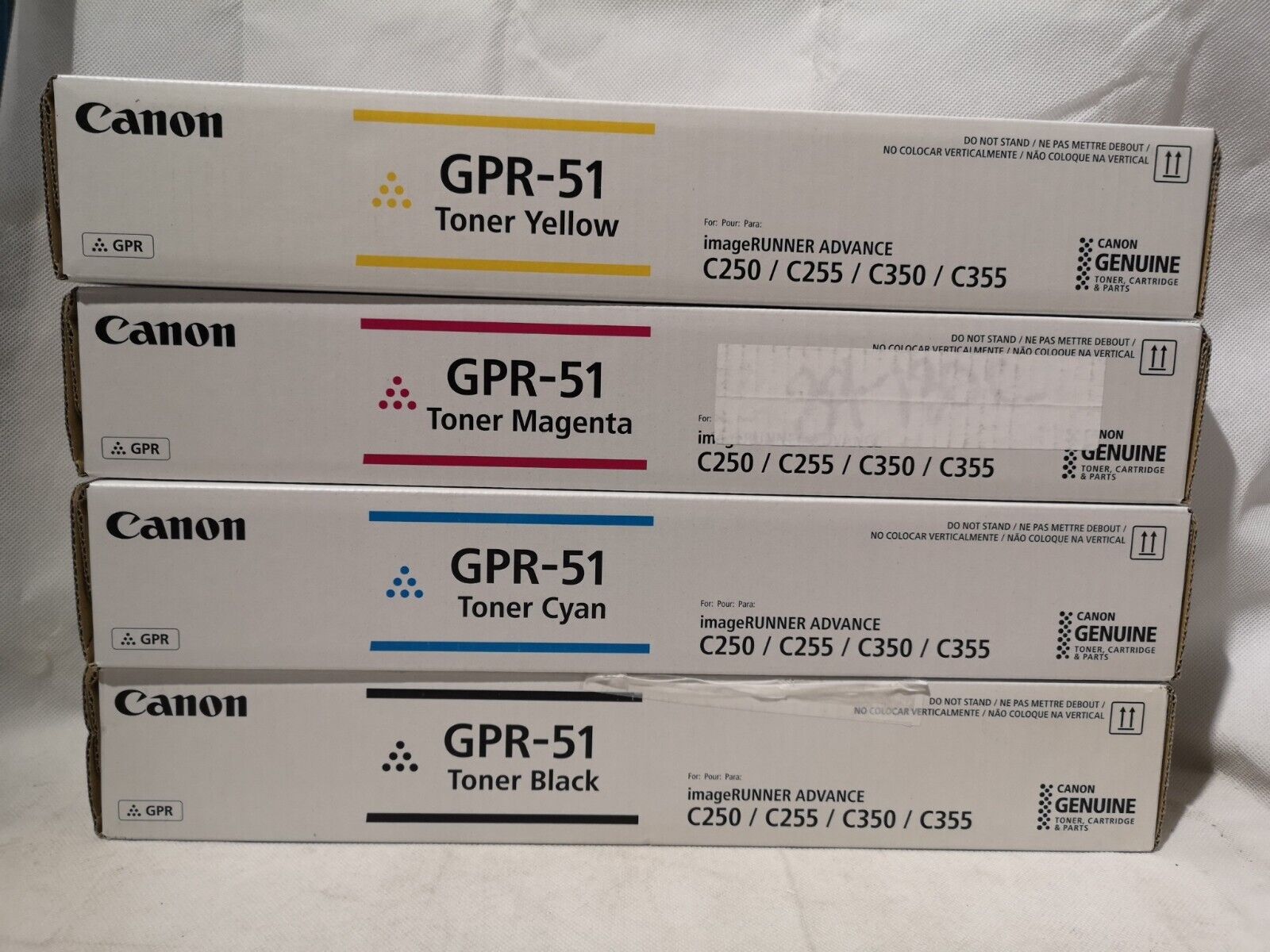 Genuine Canon Gpr-51 Black Cyan Magenta Yellow Toner Cartridges (1 Set)
