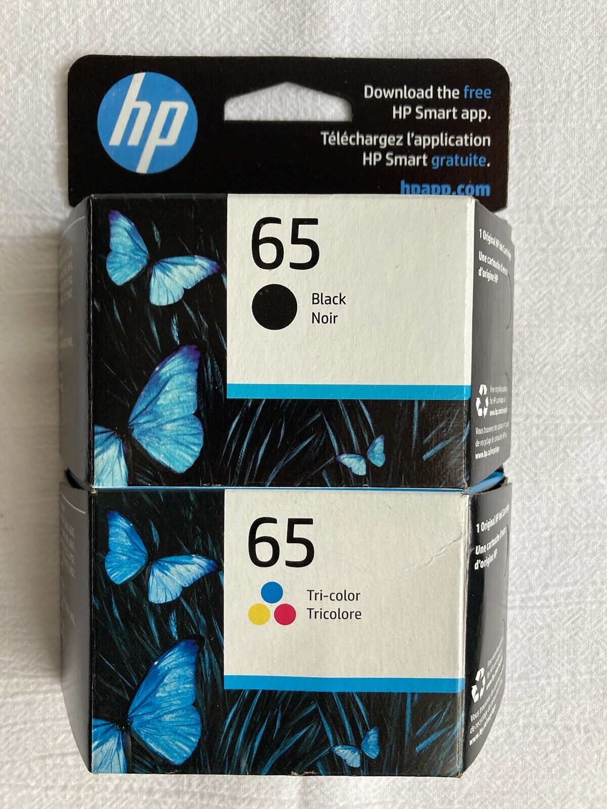 HP 65 Ink Cartridge Combo Black Tri-Color Genuine New Sealed 2023