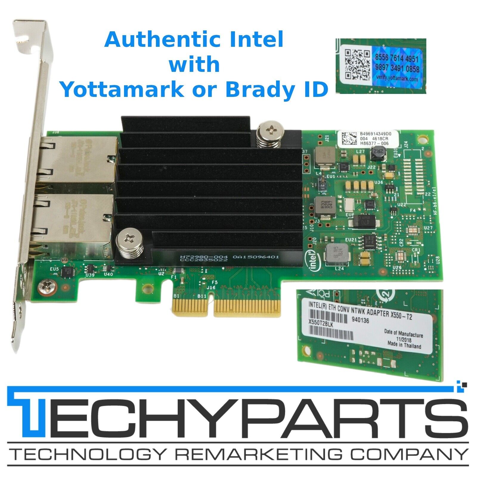 Intel X550-T2 Dual Port 10Gb/s PCI-E 3.0 x8 Ethernet Network Adapter X550T2BLK