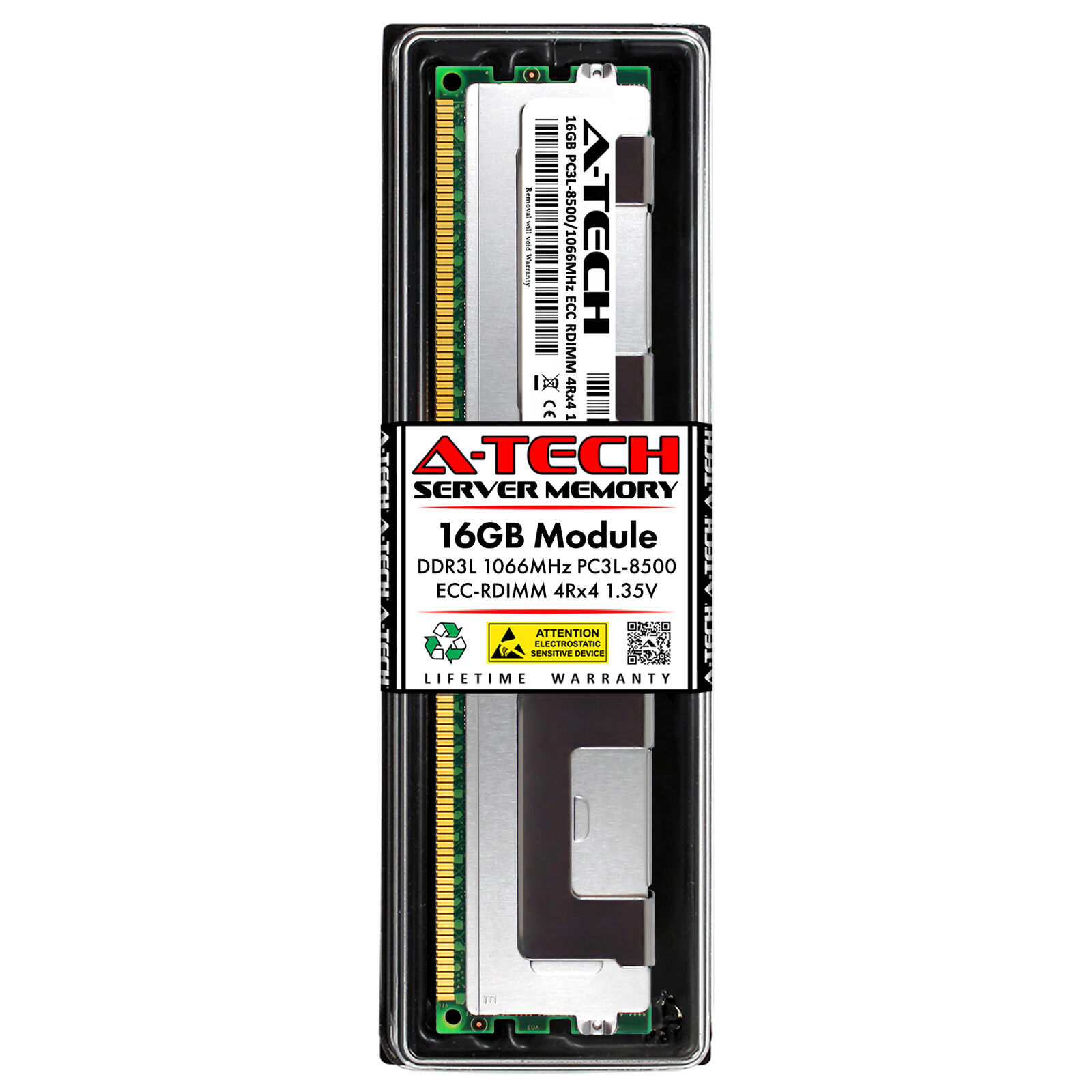 16GB 4Rx4 PC3L-8500R ECC REG RDIMM (Dell A5095854 Equivalent) Server Memory RAM