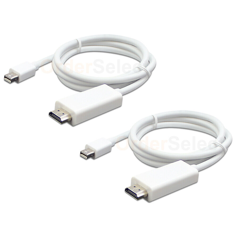 2X ThunderBolt Mini DisplayPort to HDMI Cable for MacBook Pro Air Surface Pro
