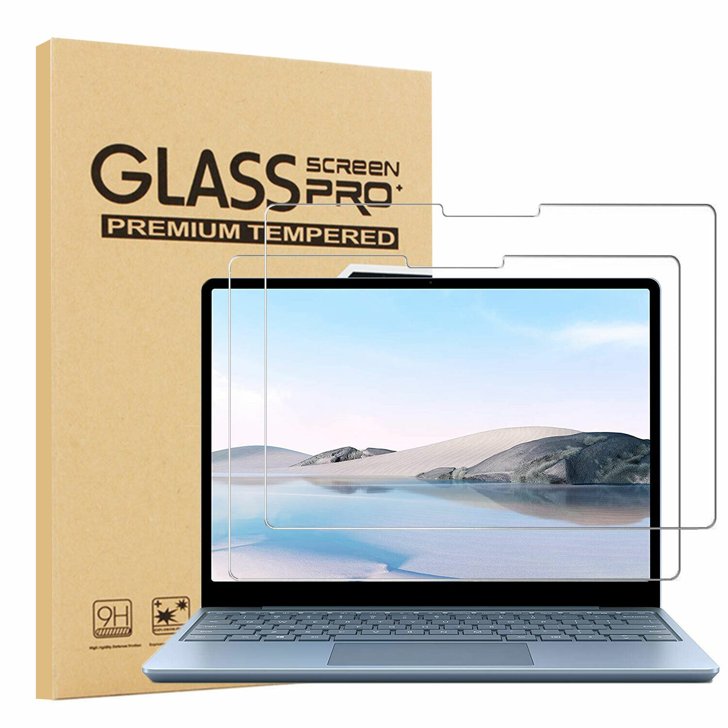 (2 PCS) Tempered Glass Screen Protector For Microsoft Surface Pro Book Laptop Go
