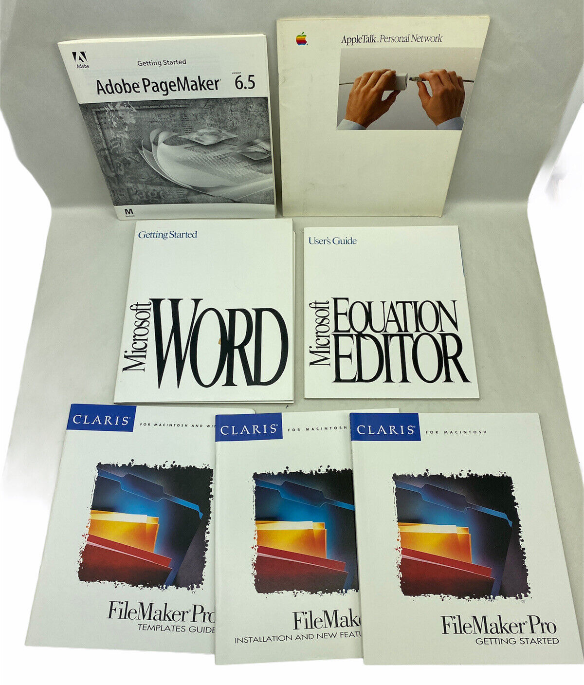 Vintage Microsoft Word 5.0 Macintosh 1991 AppleTalk 1986 FileMaker Manuals Lot