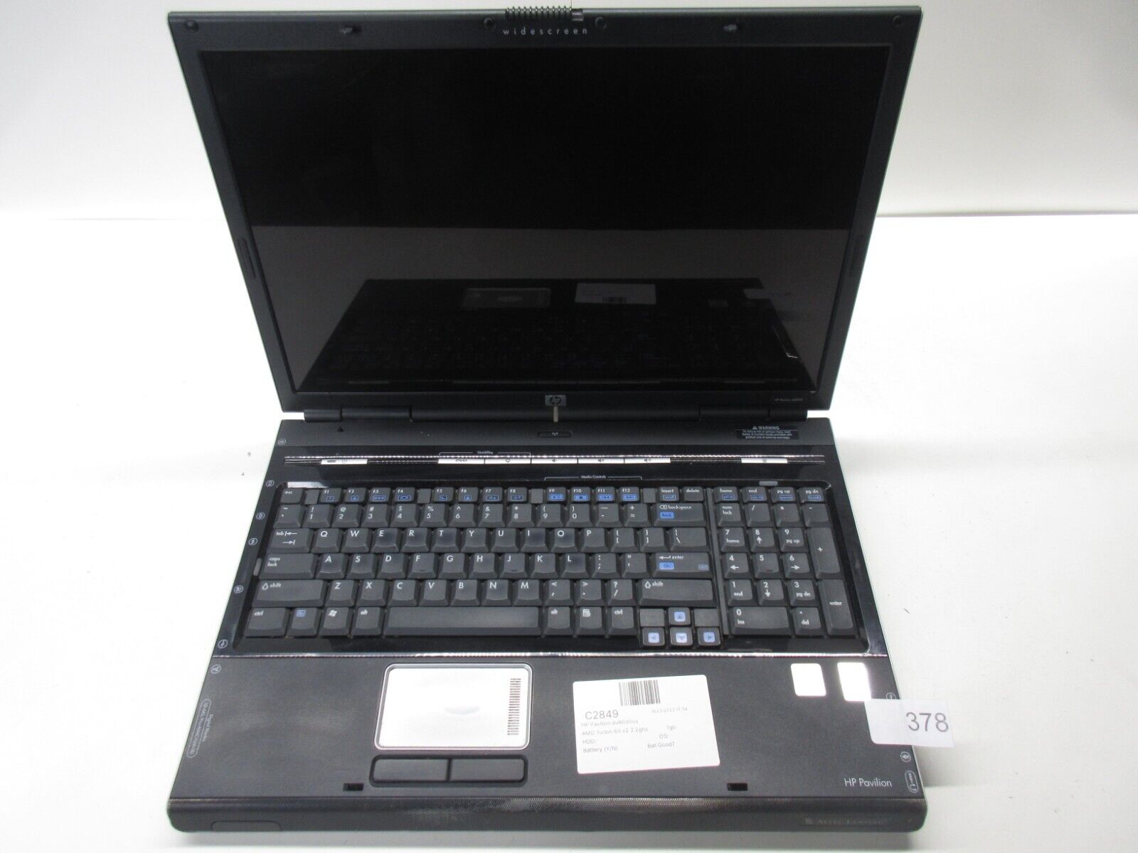 HP Pavilion dv8040us Laptop AMD Turion 64 x2 1GB Ram No HDD or Battery