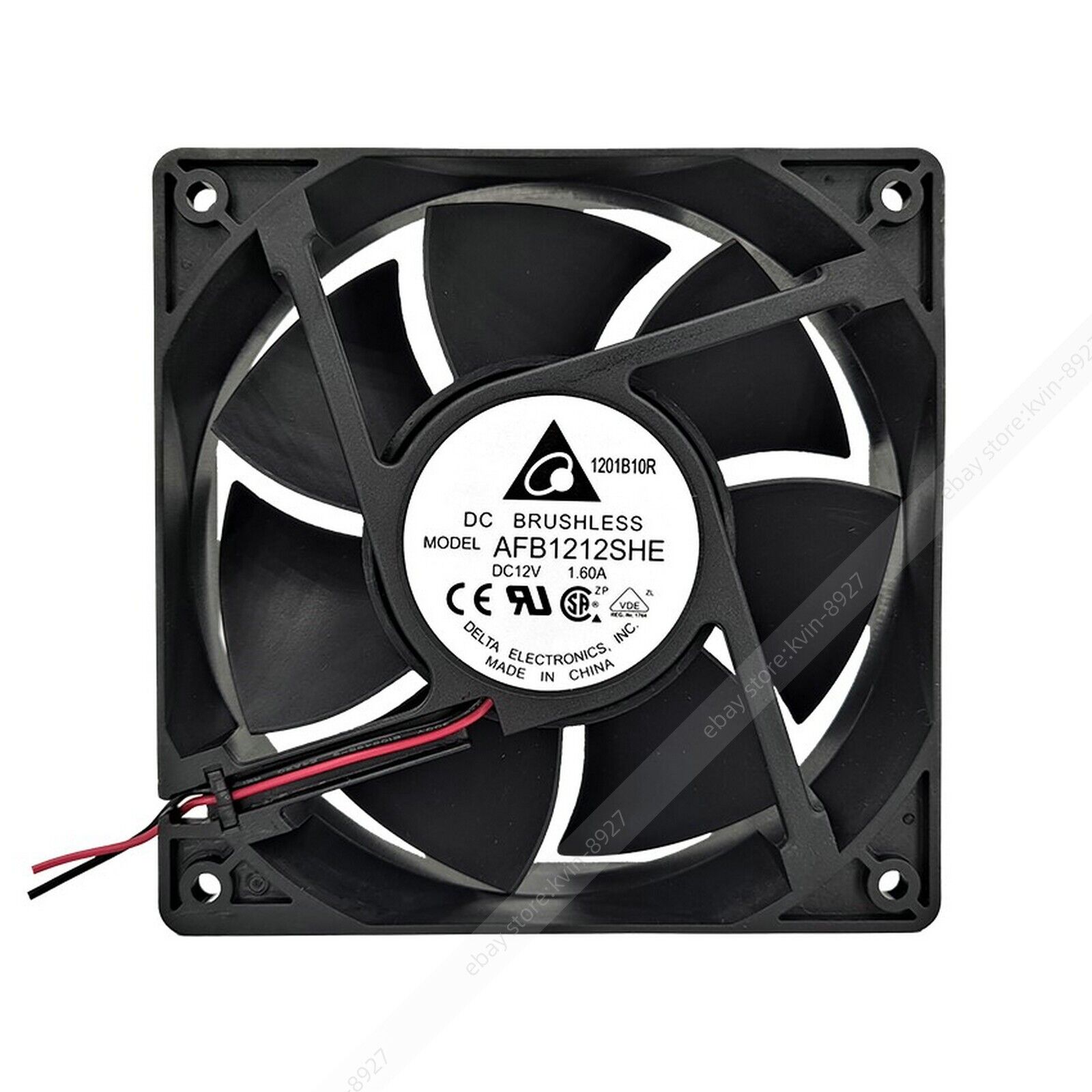 1PC DELTA AFB1212SHE DC12V 1.6A 12mm 3700rpm 2-Wire Server Cooling Fan