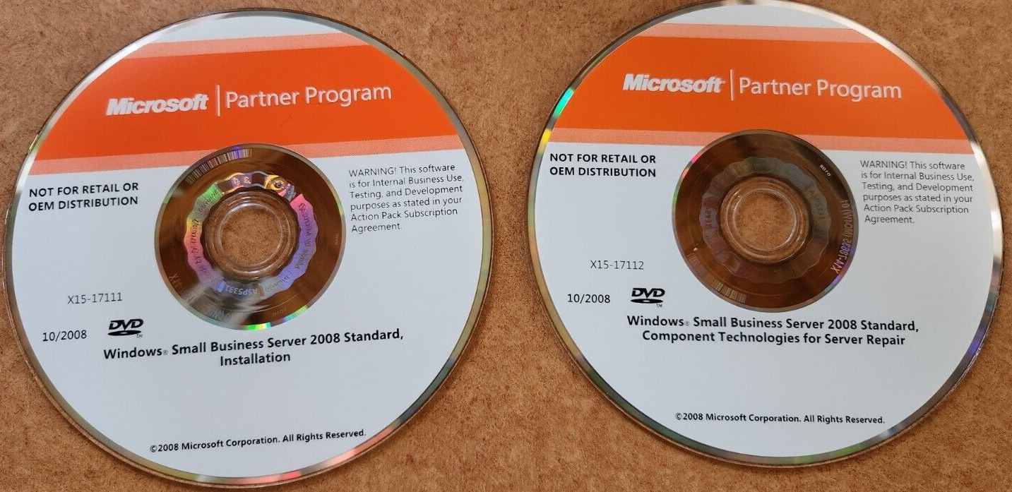 Microsoft Windows Small Business Server 2008 Standard Installation + Key DVD
