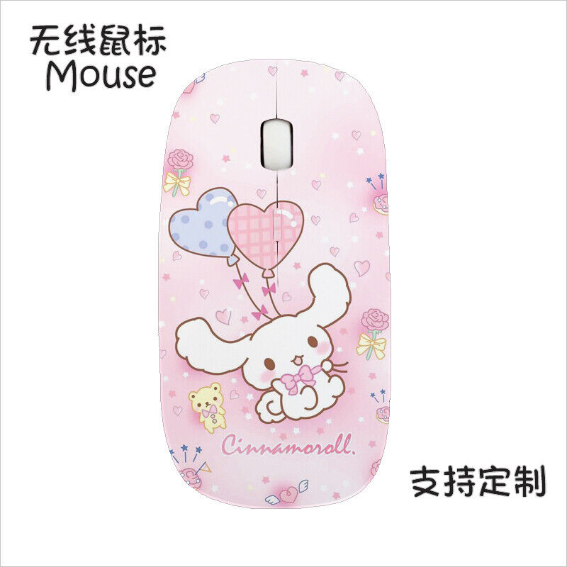 Cartoon Cinnamoroll Wireless Gaming Mouse USB Receiver Optical For PC Laptop Cos