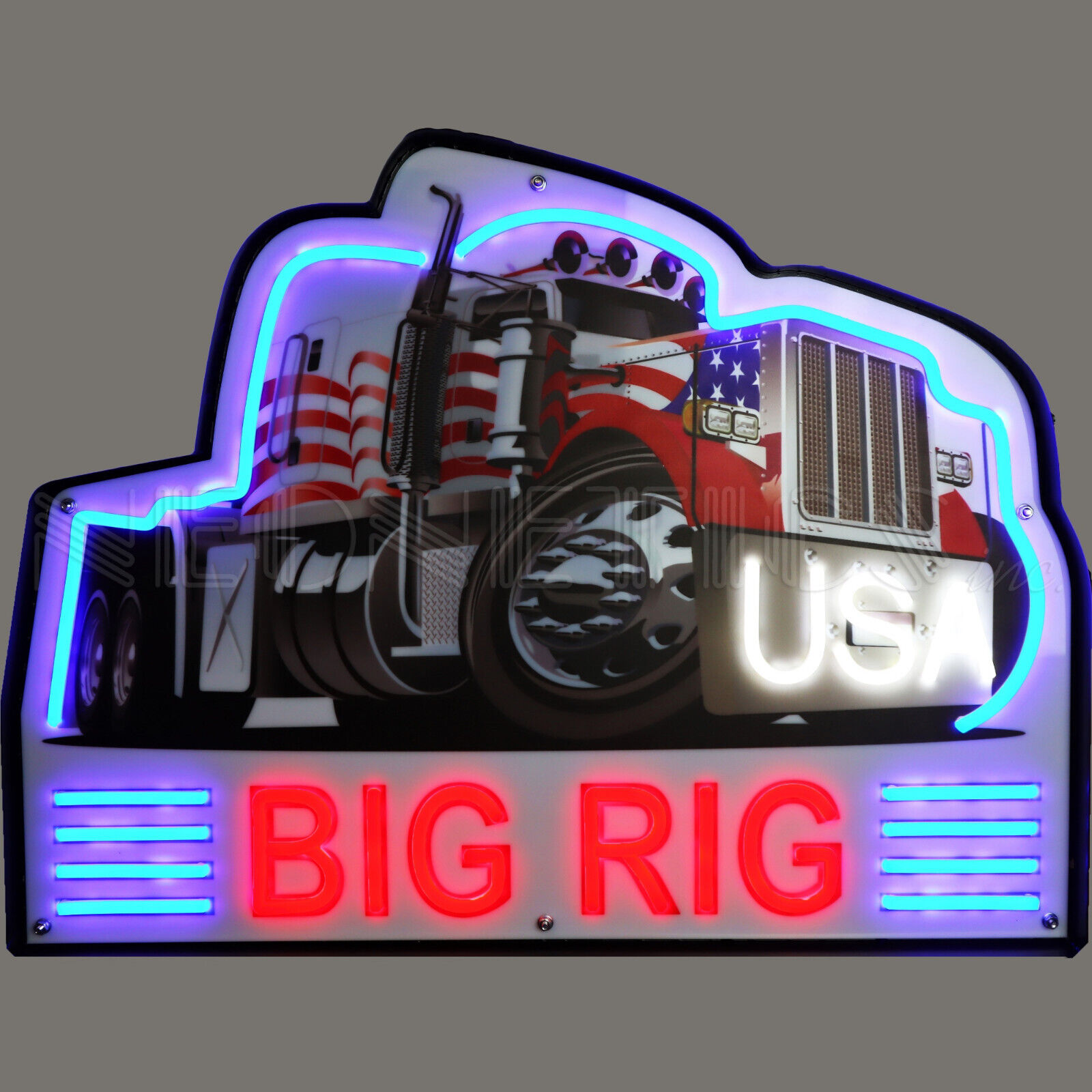 Big Rig LED sign steel Can Semi Truck Racing 18 Wheeler Wall Lamp Trucker Neon