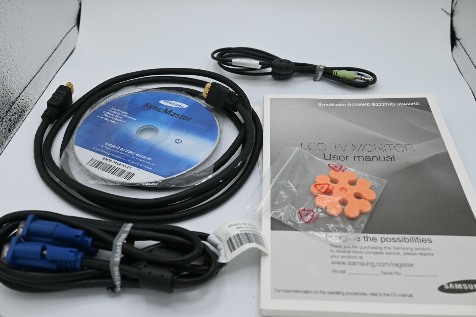 Samsung SyncMaster B2230HD B2330HD B2430HD Driver CD and User Manual HDMI Cable