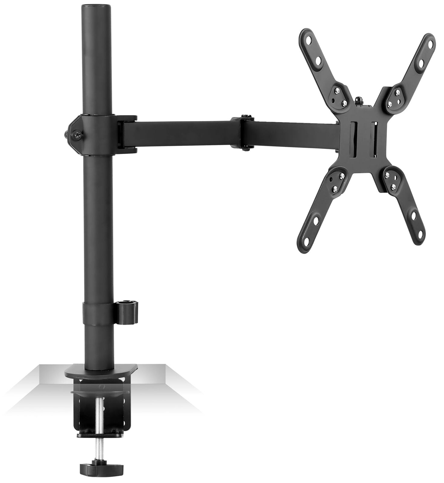 Large Computer Monitor Desk Mount Fits 23- 42 in Screens Clamp and Grommet Base