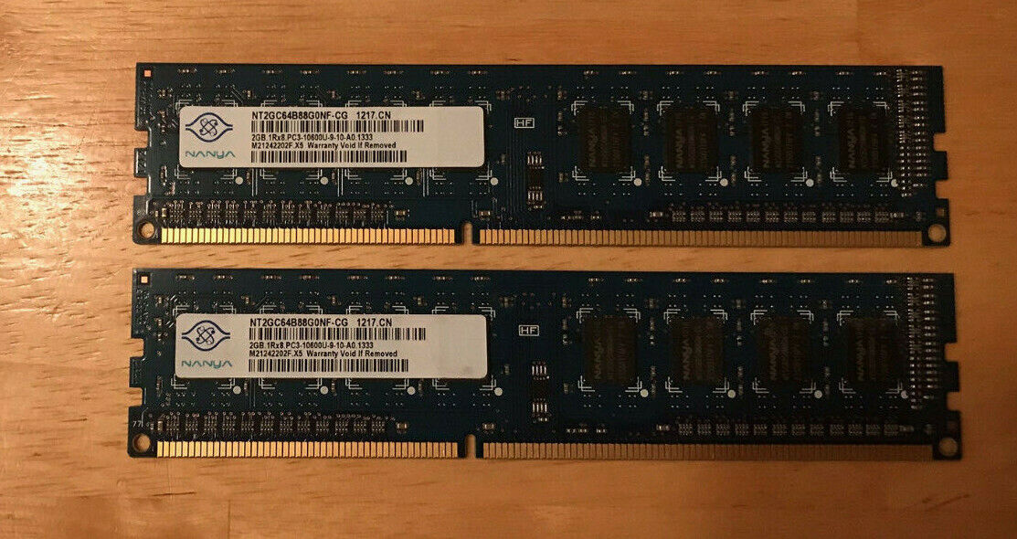 Nanya 4GB (2x2GB) PC3-10600 DDR3 Desktop Memory RAM NT2GC64B88G0NF-CG Dell USA