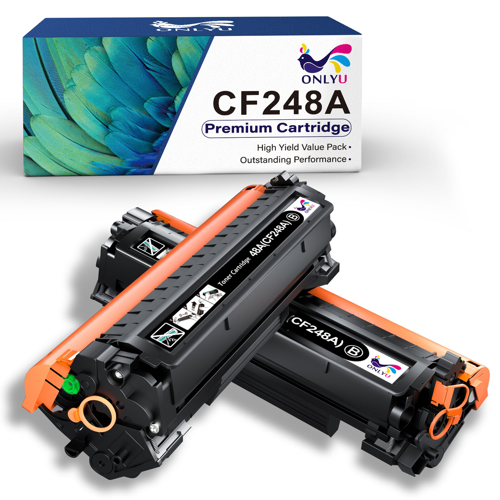 2x CF248A 48A Black Toner Compatible for LaserJet Pro M15w M15a M16w M16w W/Chip