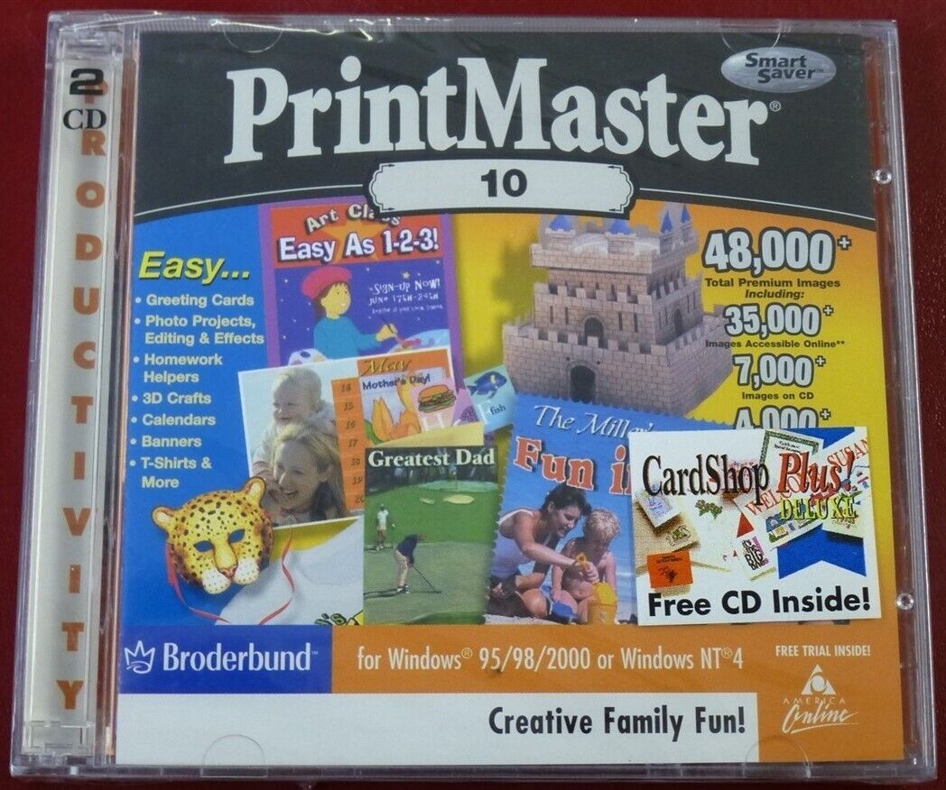 Software PC PrintMaster 10 Print Master 2 cd 7000 images NEW SEALED