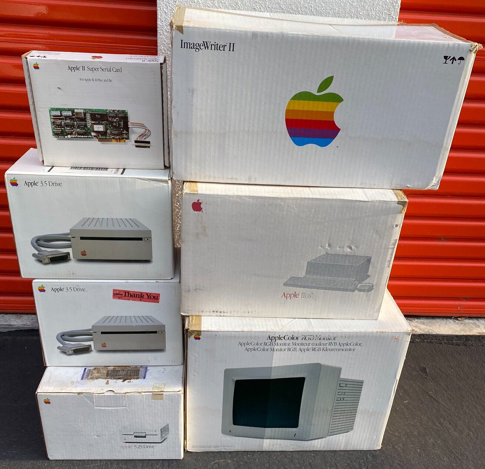 Apple IIGS ROM1 Computer Complete in Boxes Monitor Keyboard Mouse Drives etc