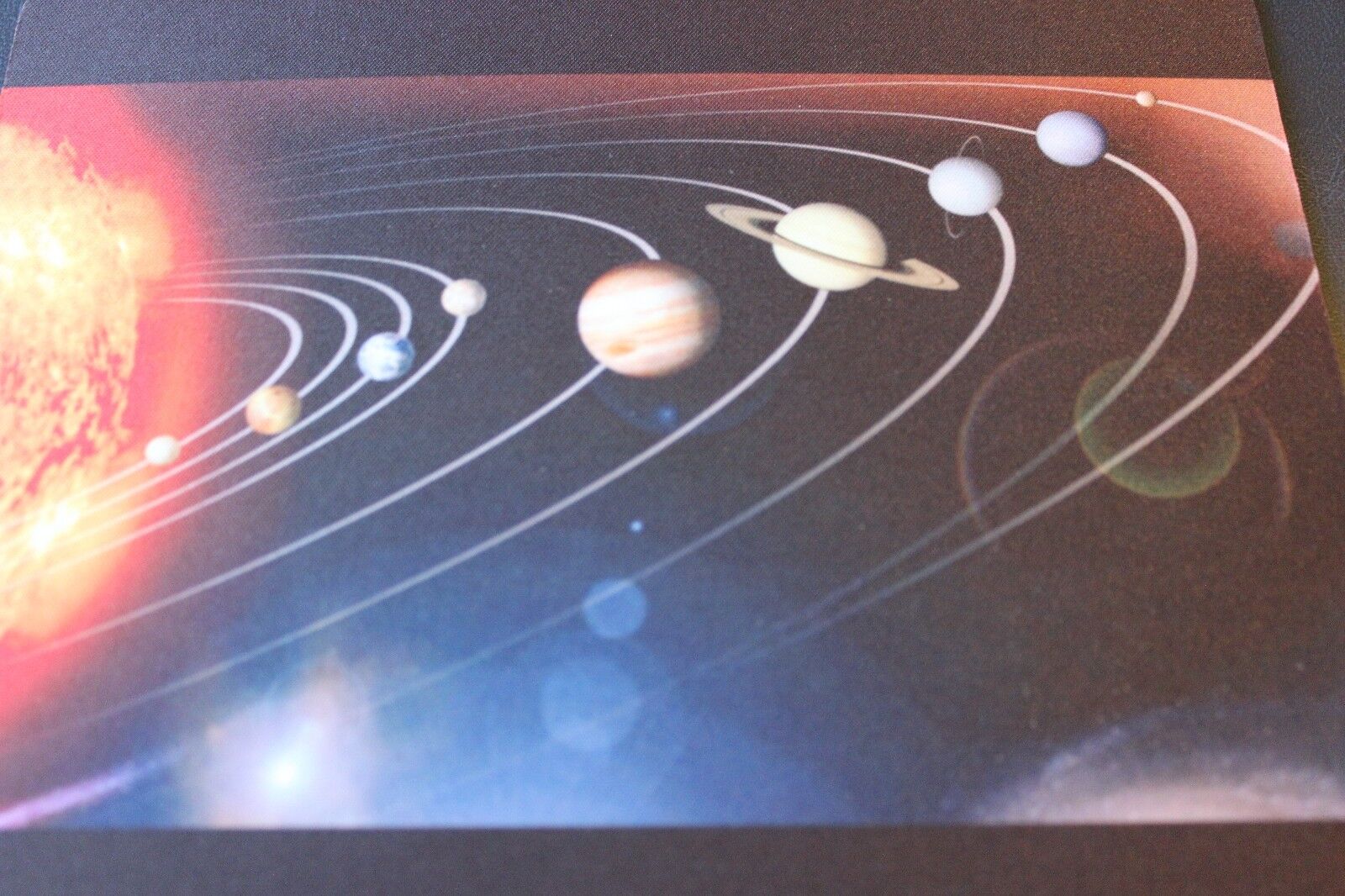UNIVERSE Sun and 9 planets chart Anti slip  COMPUTER MOUSE PAD 9 X 7inch SPACE
