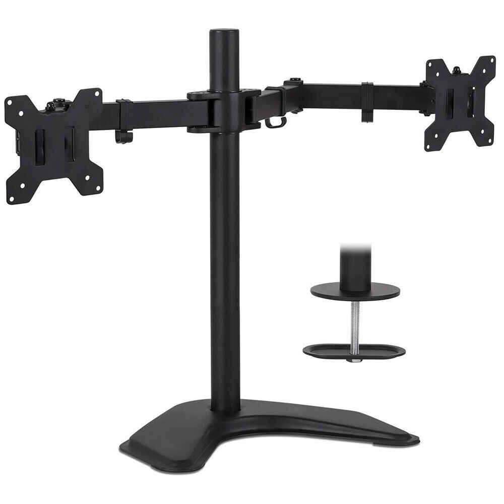 axGear Dual Monitor Stand Adjustable Desk Mount Screen for Led LCD 13-27 inches