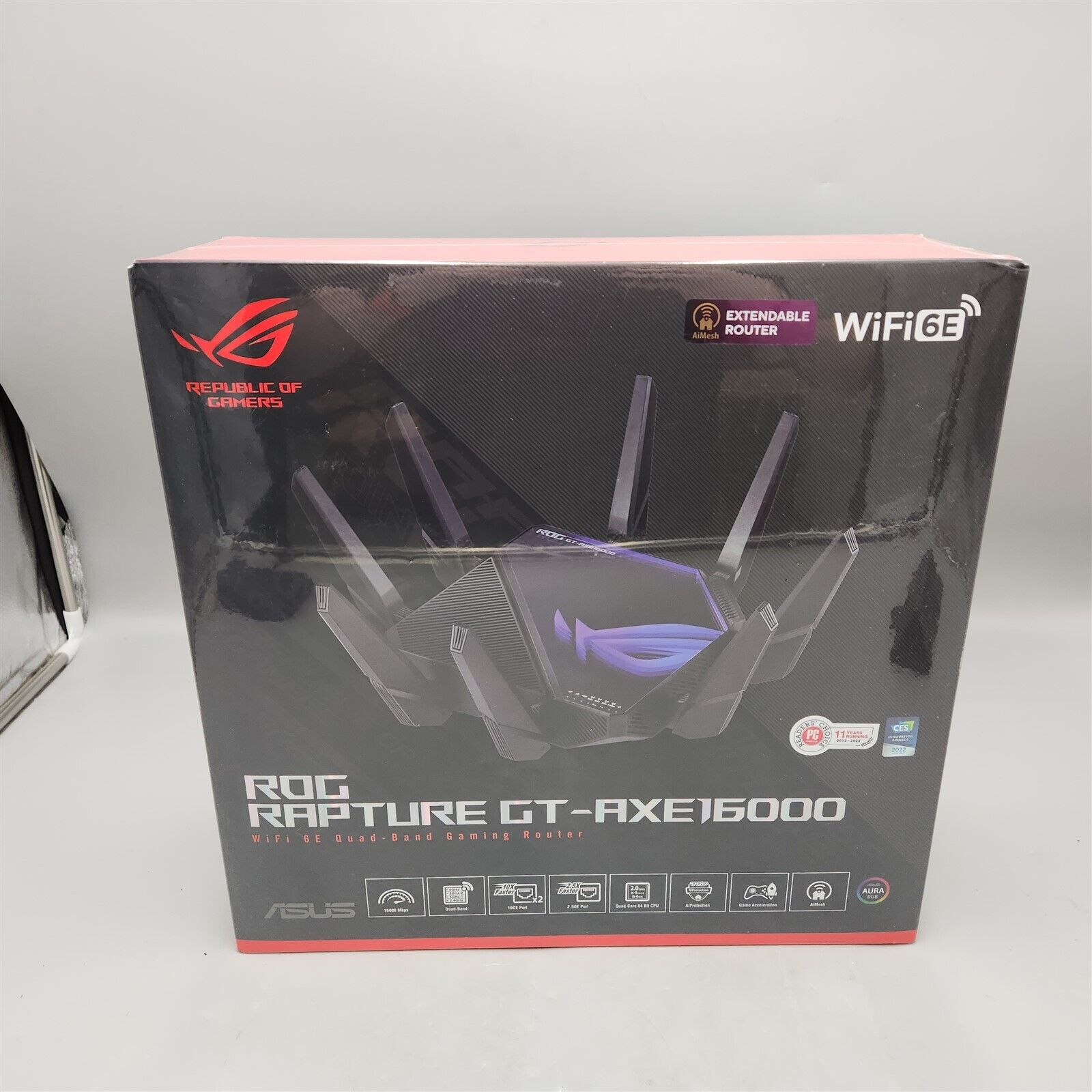-NEW- ASUS ROG Rapture WiFi 6E Gaming Router (GT-AXE16000) - Quad-Band