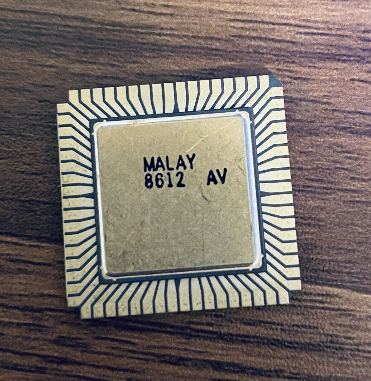 Vintage Collectible Gold Purple Ceramic CPU Intel R80186 1982