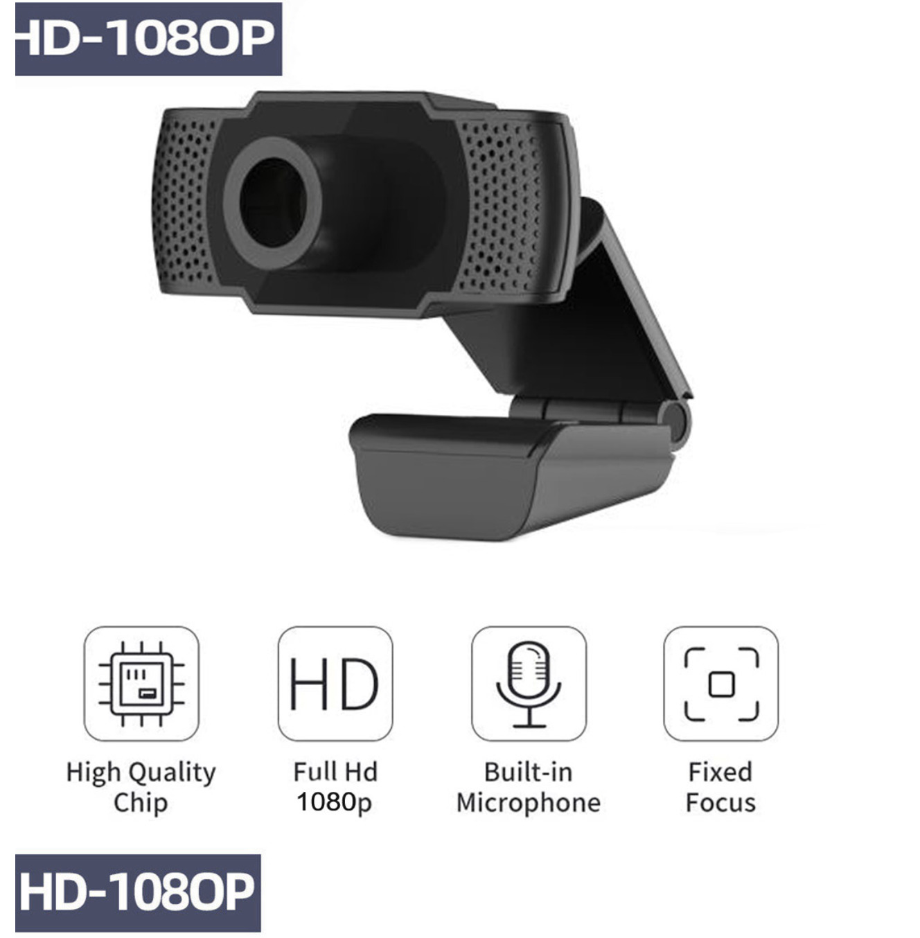 Full HD 1080P Streaming Webcam with Microphone for Computer/Tablet/Laptop